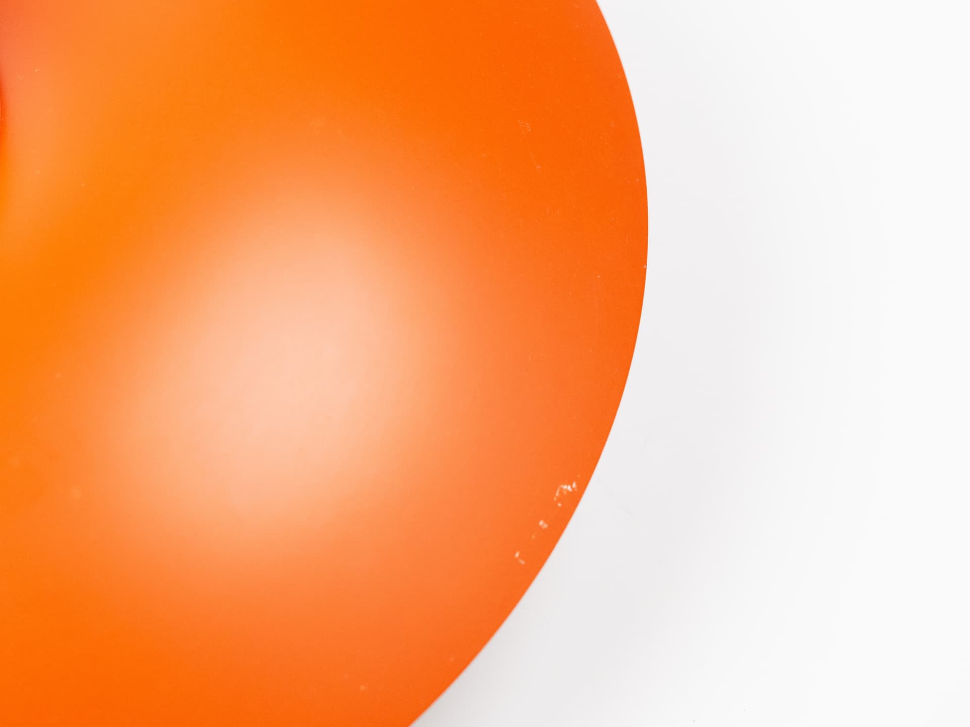 Pendant lamp PH 4/3, red orange, aluminium, by P. Henningsen, Louis Poulsen, Denmark, 1970s. - 400749