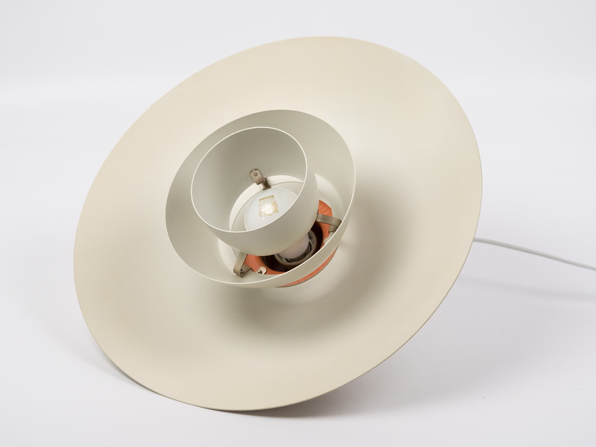 Pendant Lamp PH 4/3, white aluminium, by P. Henningsen, Denmark, 1980s. - 400769