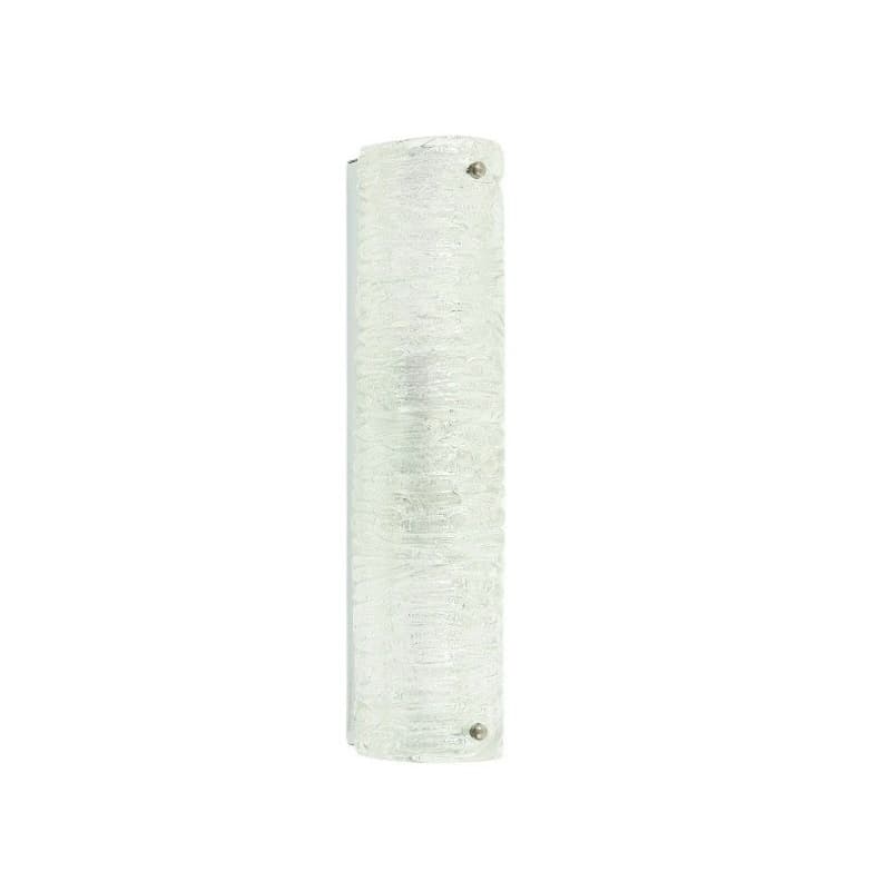 Wall sconce, transparent Murano glass, chromed steel, Hillebrand, Germany, 1970s.