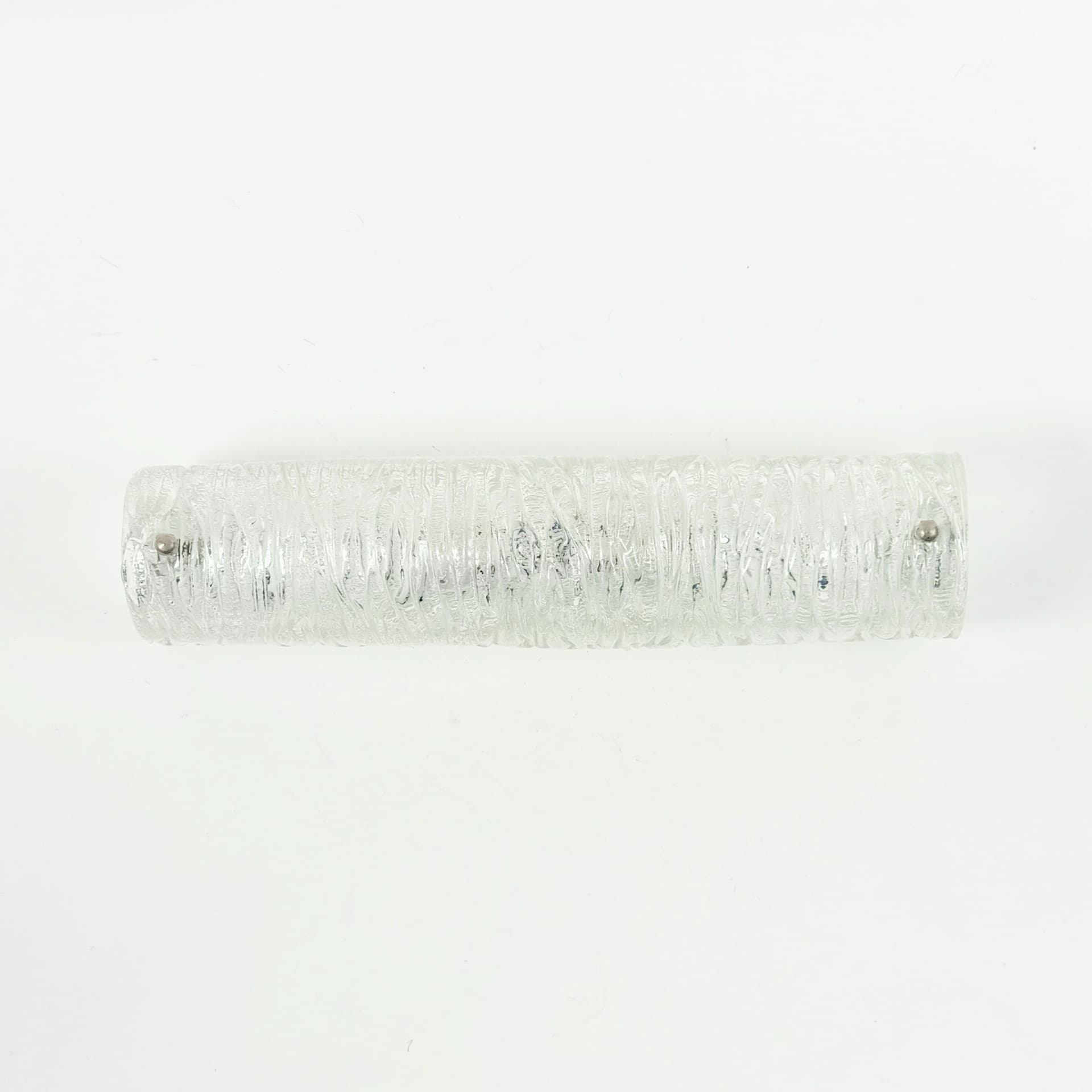 Wall sconce, transparent Murano glass, chromed steel, Hillebrand, Germany, 1970s. - 400818