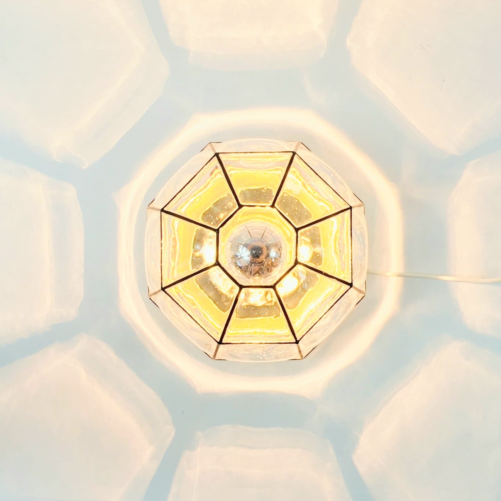 Ceiling Lamp Limburg, transparent glass, brass, Germany, 1970s - 400830