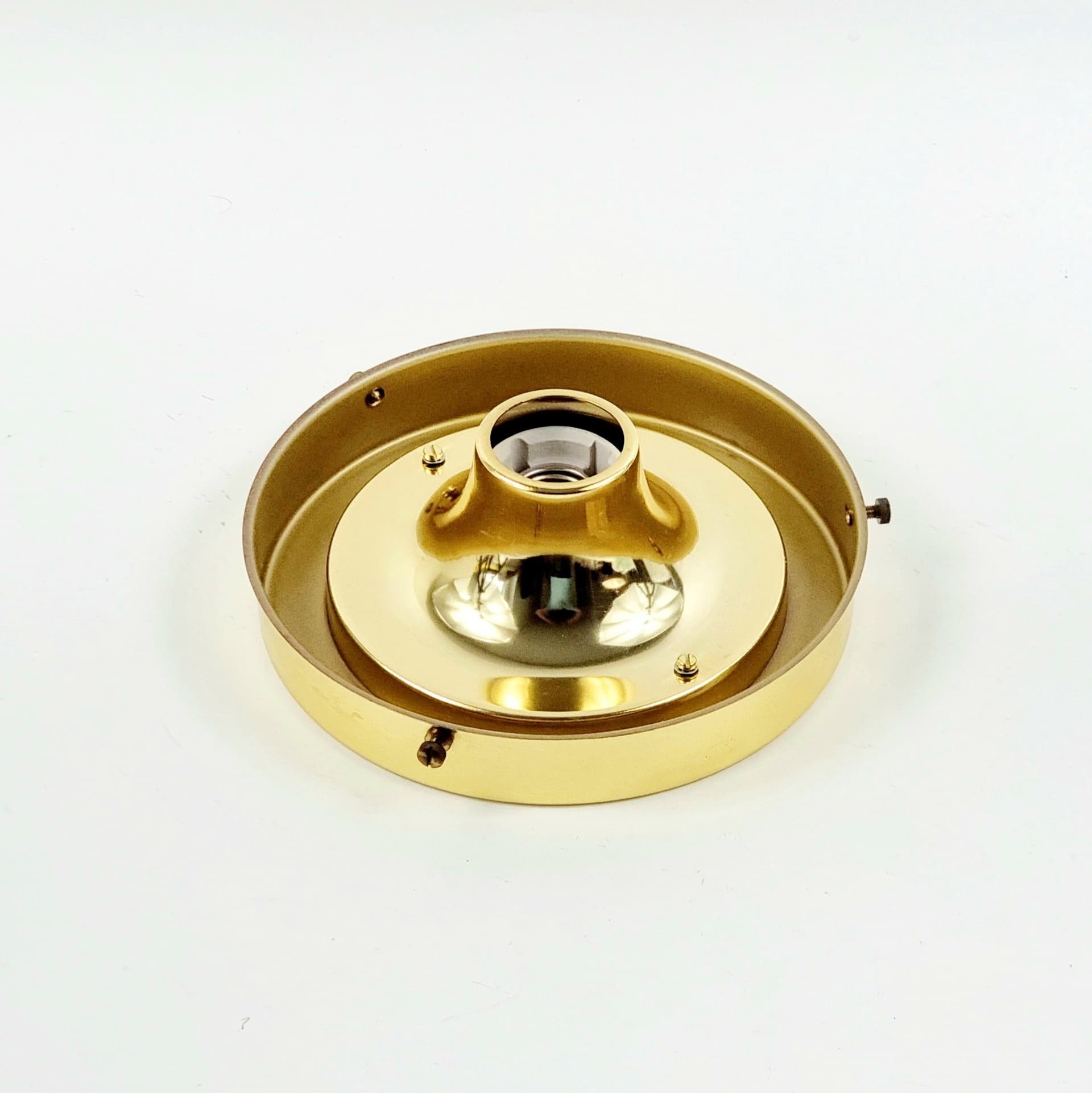 Ceiling Lamp Limburg, transparent glass, brass, Germany, 1970s - 400834