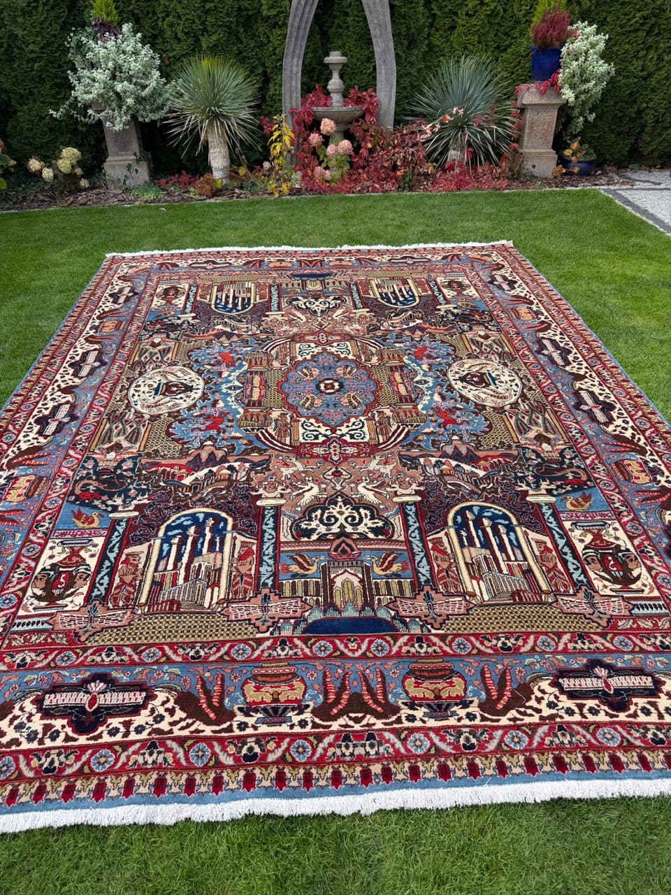 Rug Kashmar Figural 400x300 cm, multicolor Kashmiri wool, Iran - 400888