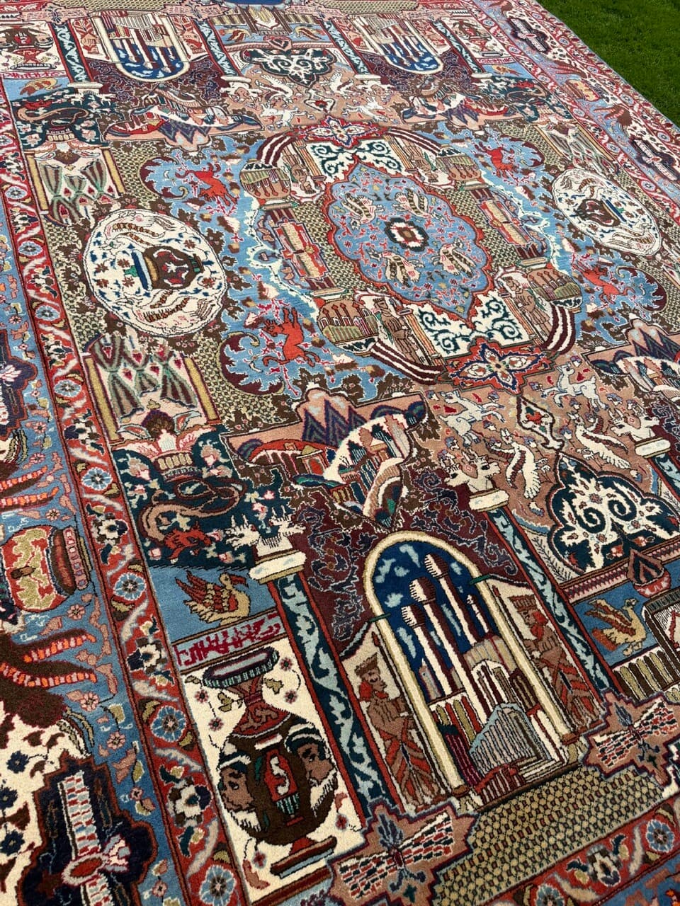 Rug Kashmar Figural 400x300 cm, multicolor Kashmiri wool, Iran - 400895