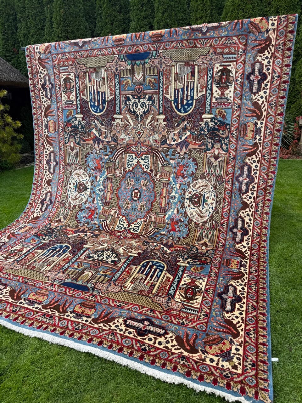 Rug Kashmar Figural 400x300 cm, multicolor Kashmiri wool, Iran - 400887