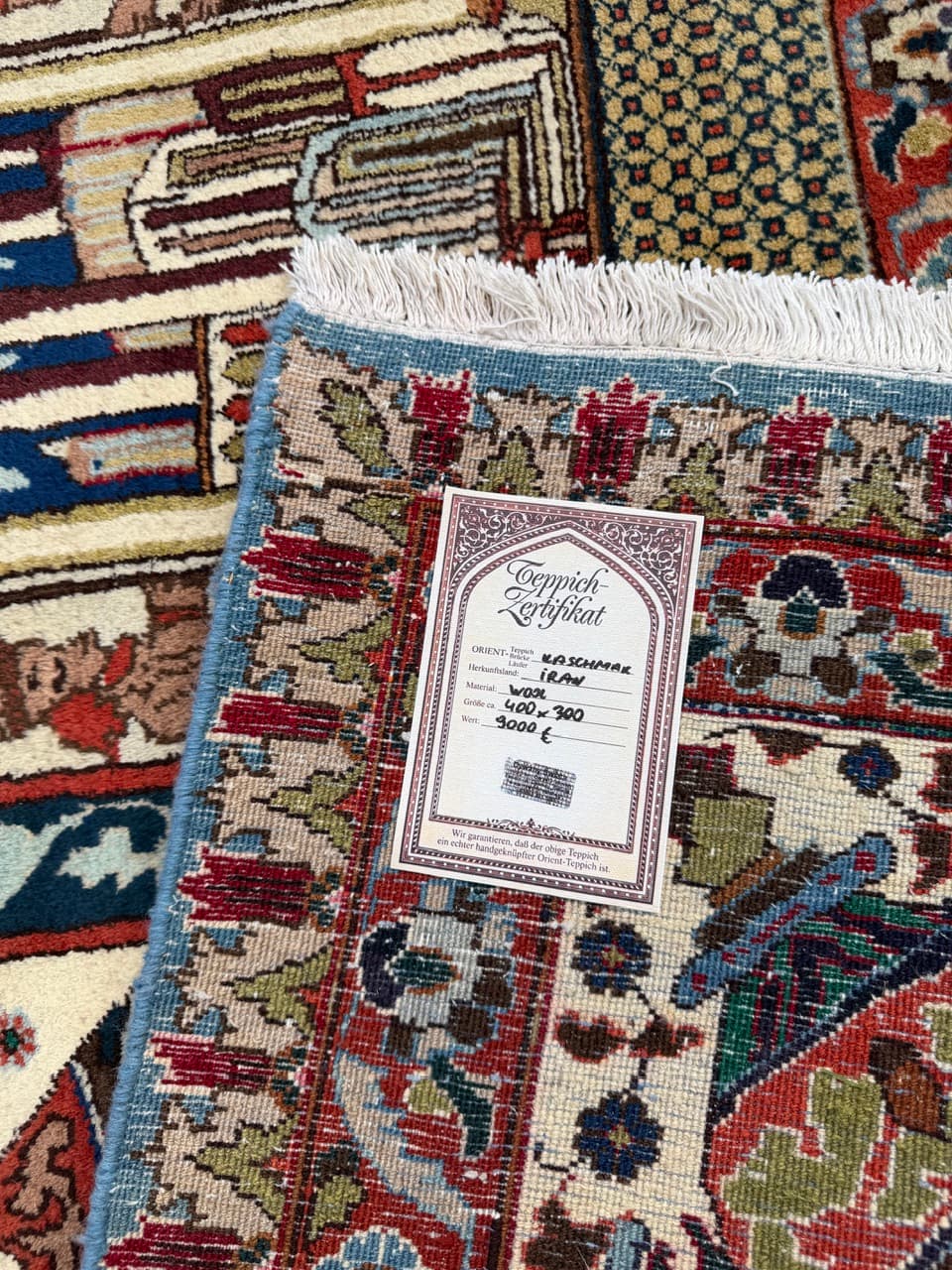 Rug Kashmar Figural 400x300 cm, multicolor Kashmiri wool, Iran - 400892