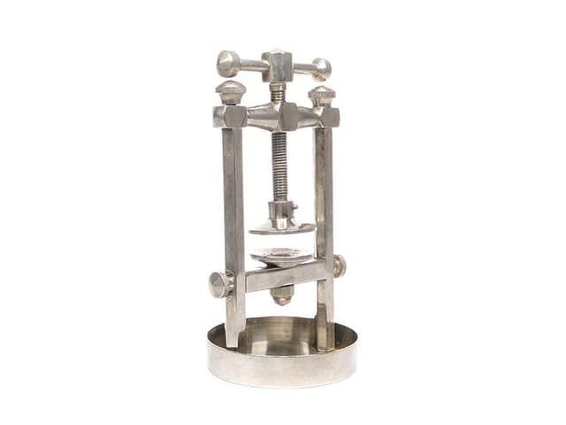 Mechanical Nutcracker, nickel-plated brass silver, Poland, 1930s - DIMENSION