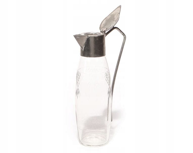 Carafe Art Deco, clear crystal, silver brass, Poland, 1920s - 401096