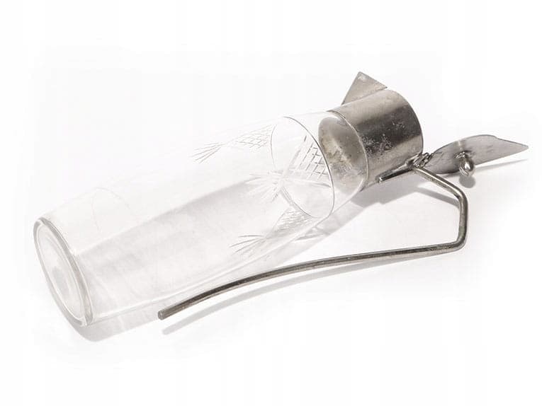 Carafe Art Deco, clear crystal, silver brass, Poland, 1920s - 401098