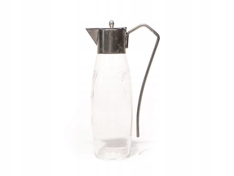 Carafe Art Deco, clear crystal, silver brass, Poland, 1920s - 401095