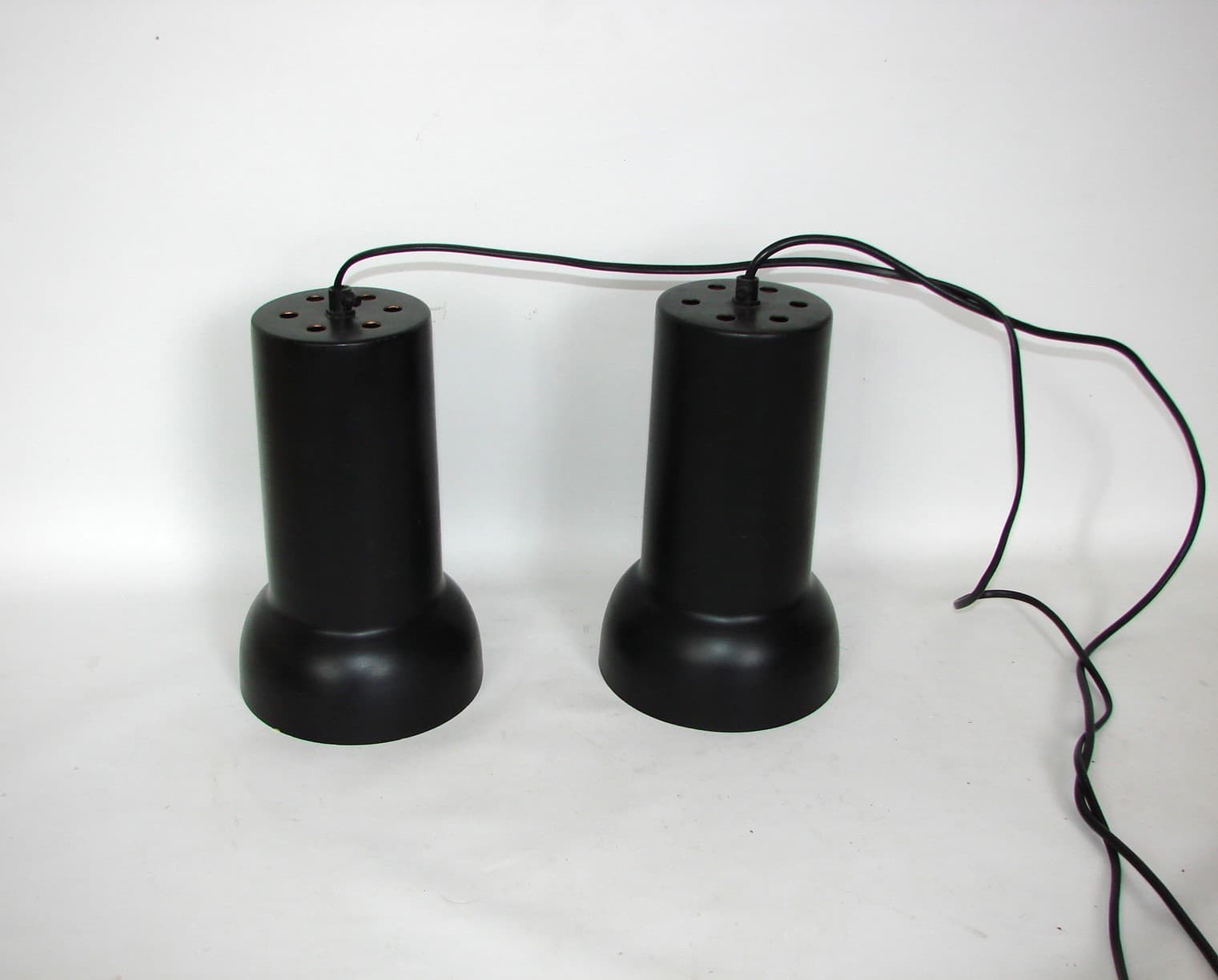 Pair of pendant lamps, modernist, black brass, 1980s. - 401178