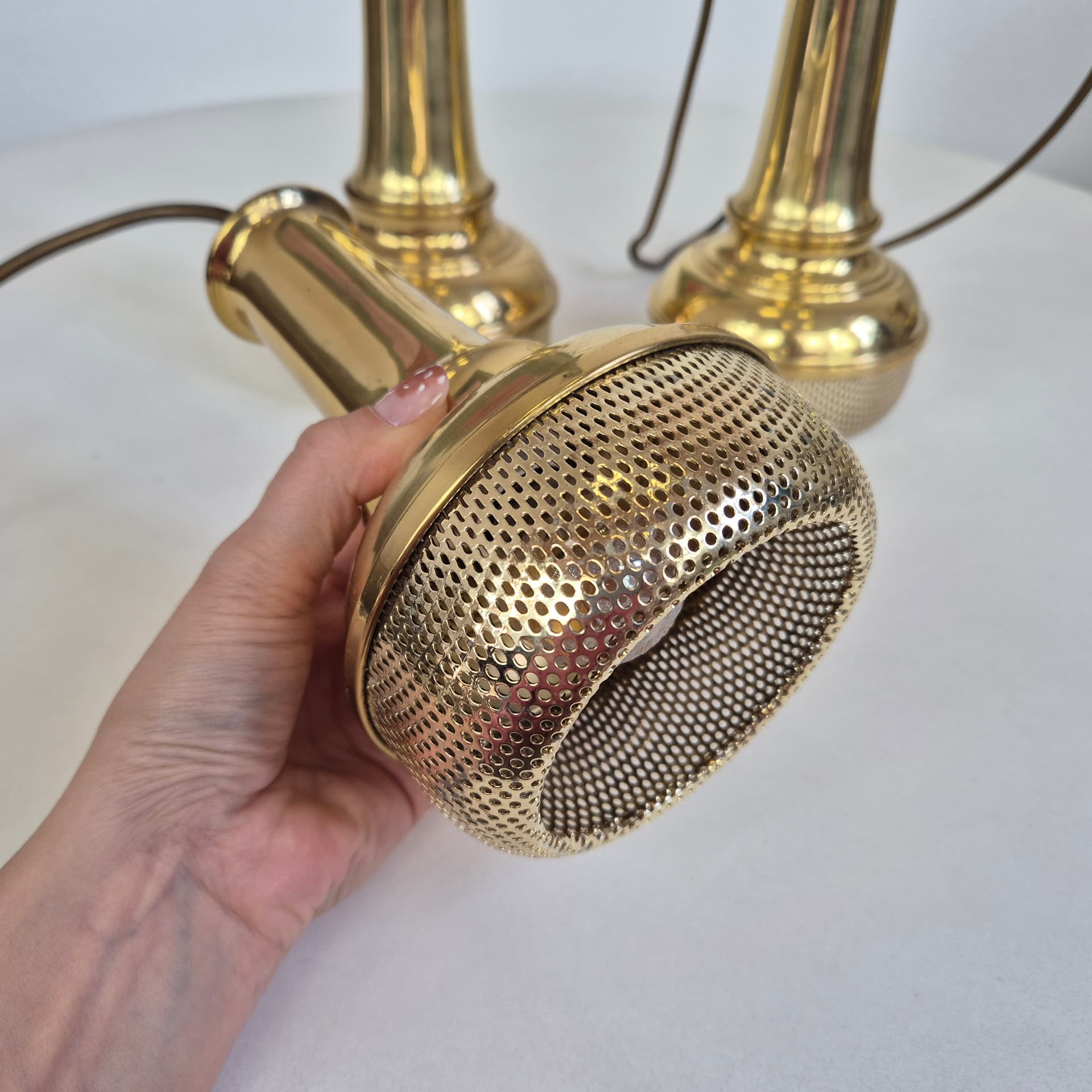 Komplet lamp wiszących, mosiądz złoty, Dania, lata 60. - 401241