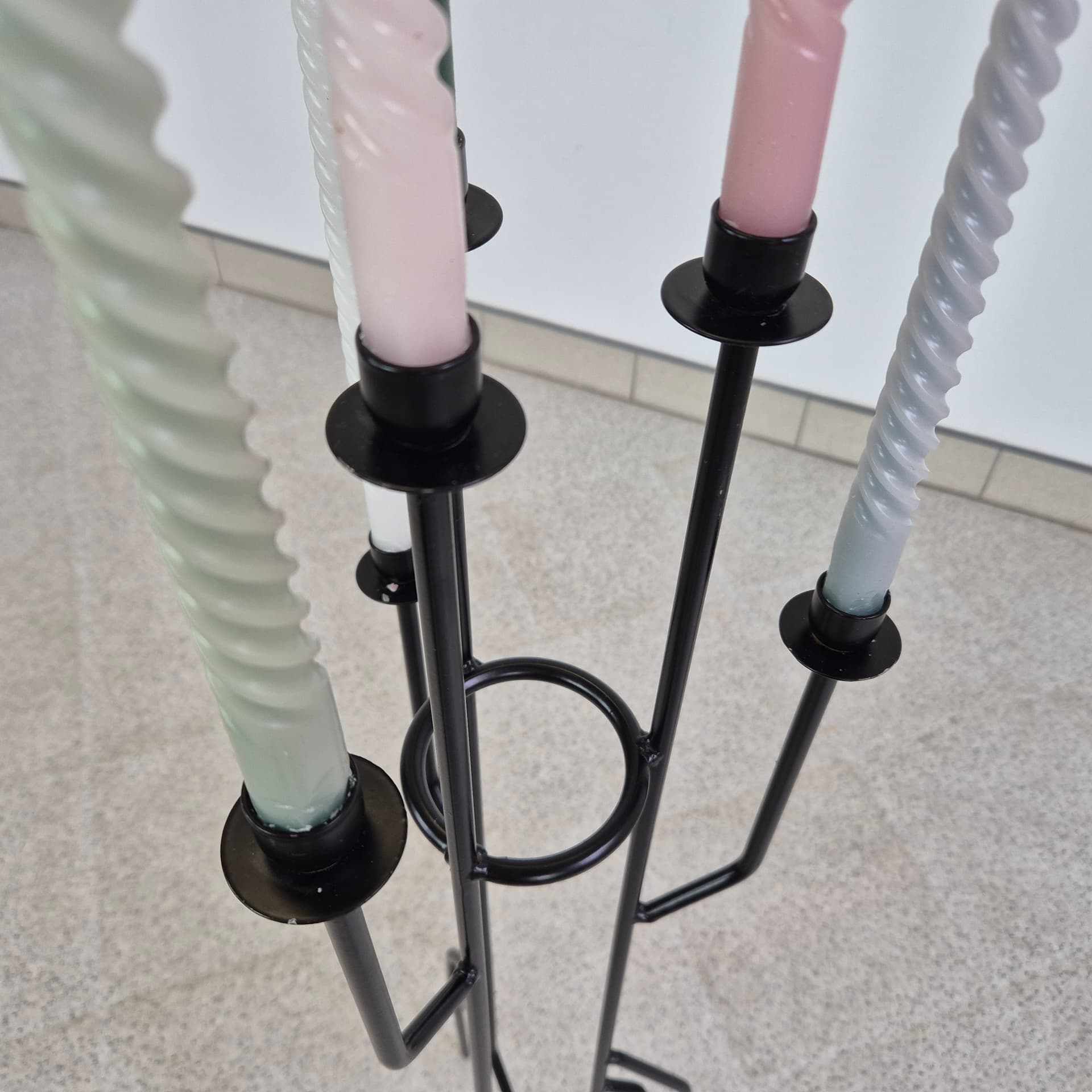 Floor Candelabrum, black metal, Norway, 1970s. - 401262