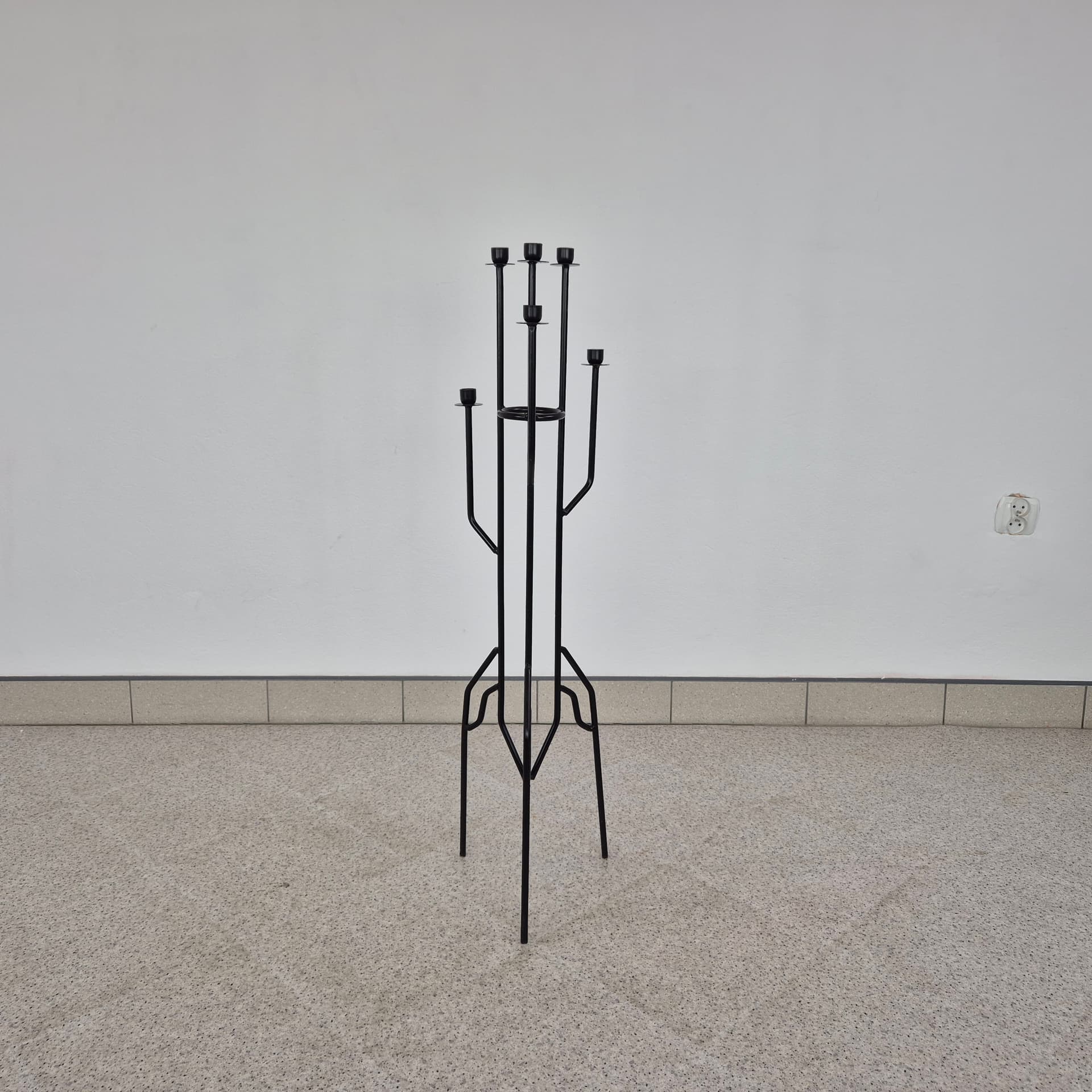 Floor Candelabrum, black metal, Norway, 1970s. - 401263