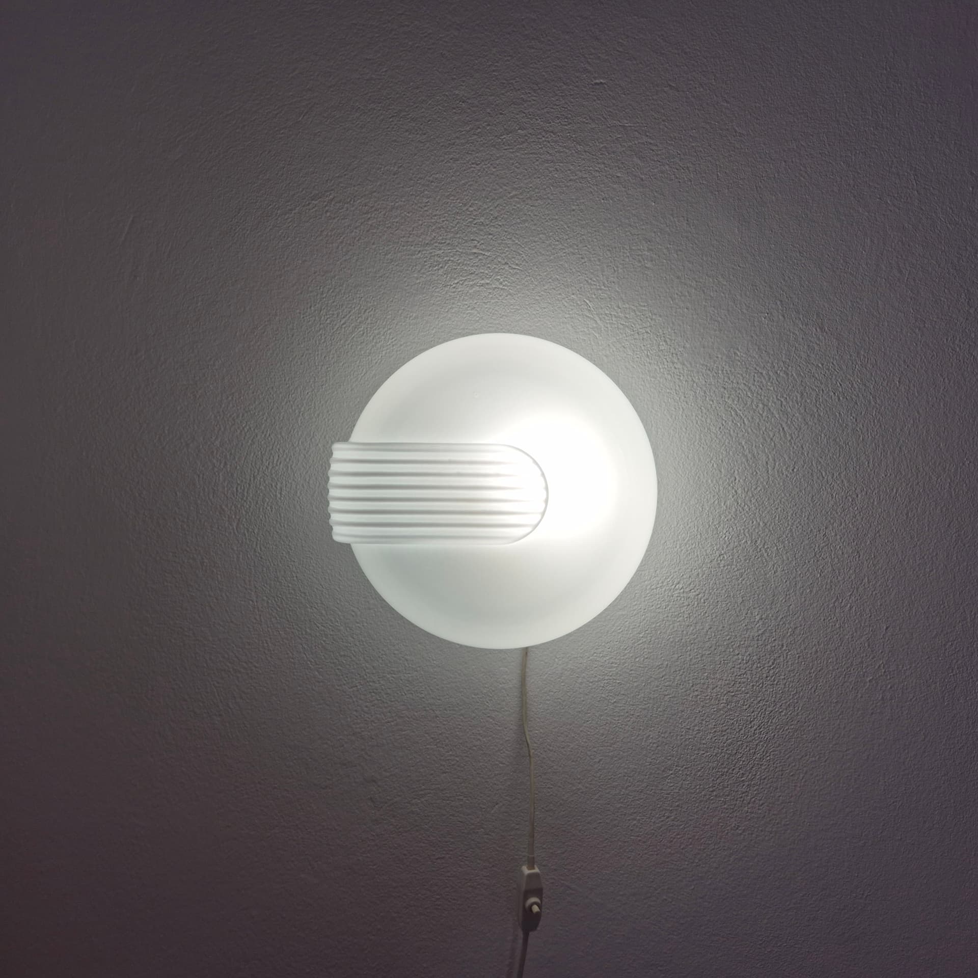 Plafon Art déco, szkło biały, Polska, lata 70. - 401300