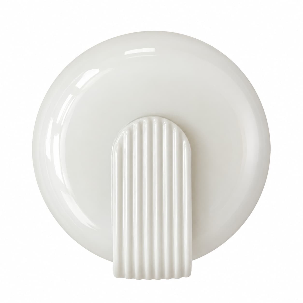 Plafon Art déco, szkło biały, Polska, lata 70.