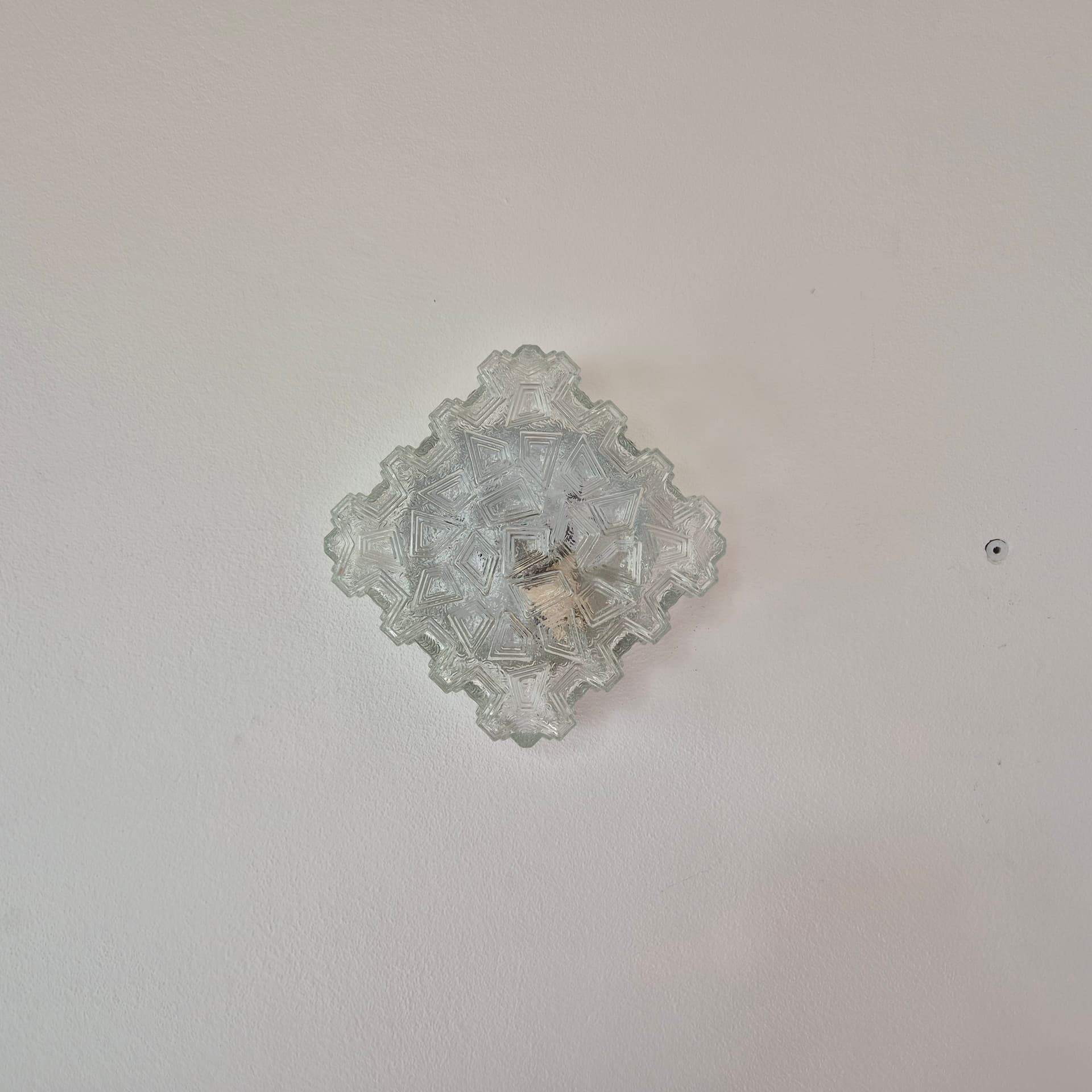 Plafon Space Age, szkło przezroczyste srebrny, Niemcy, lata 70. - 401312