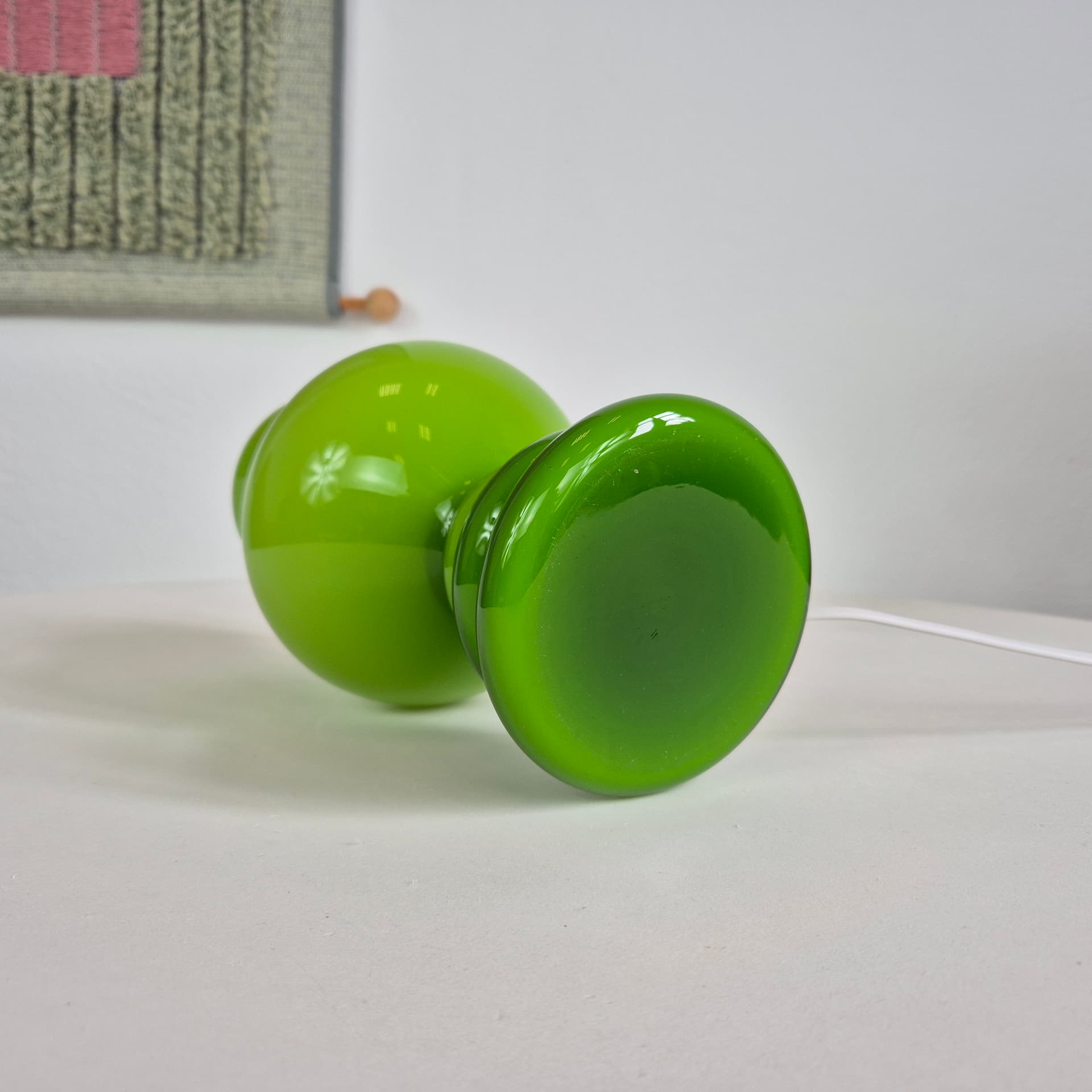Table lamp Flygsfors, green glass, Sweden, 1960s. - 401342