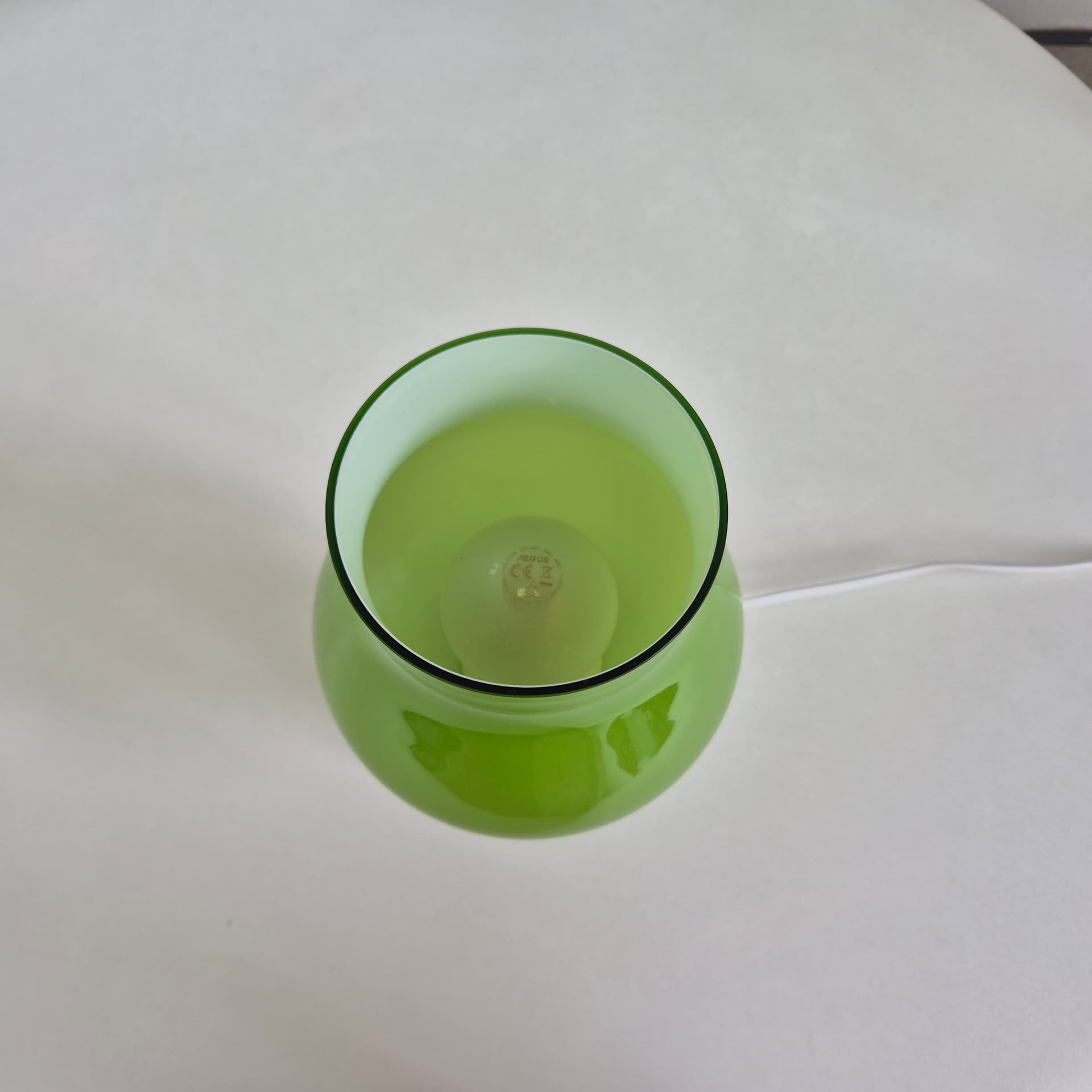 Table lamp Flygsfors, green glass, Sweden, 1960s. - 401336