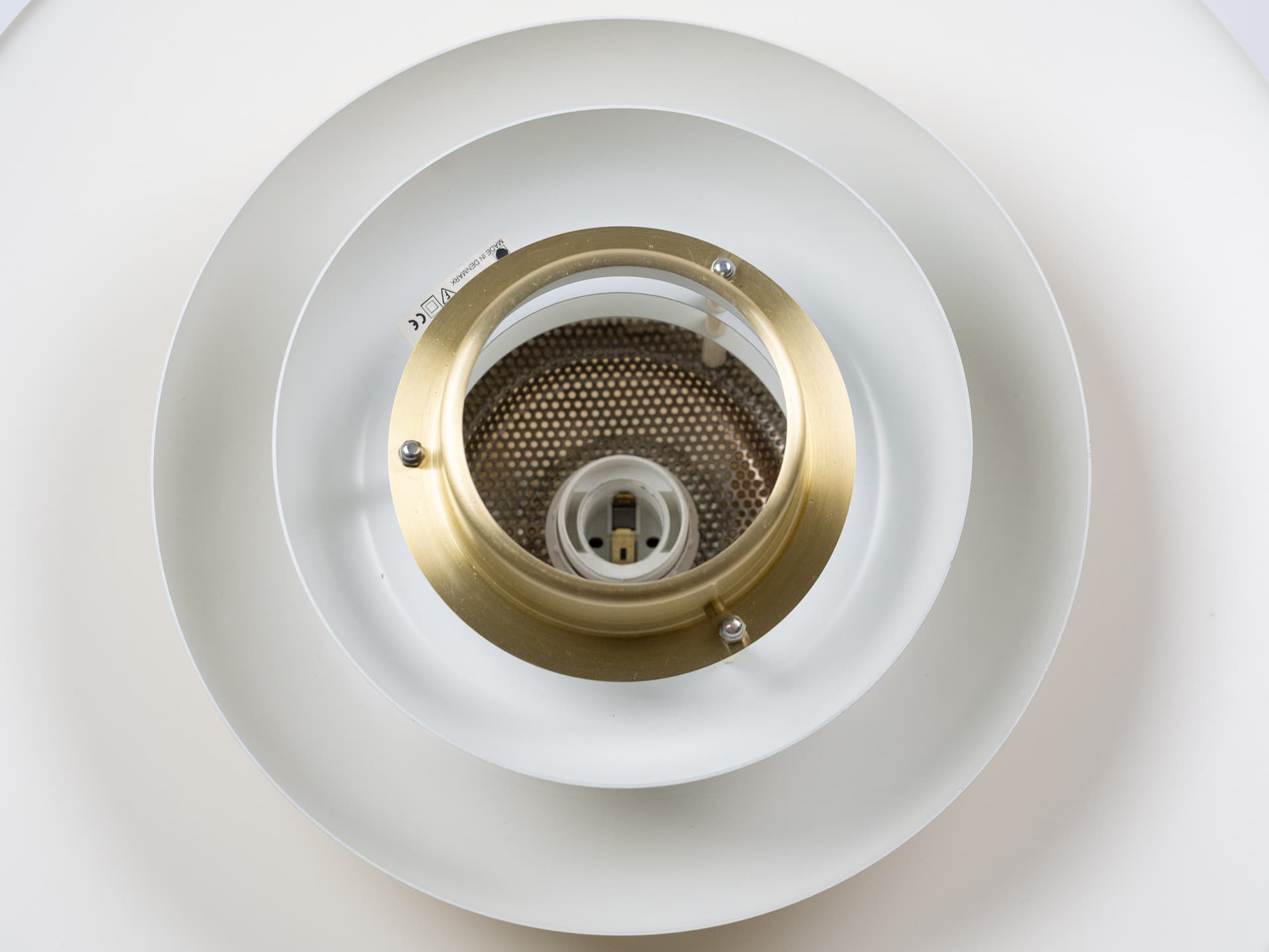 Pendant lamp Verona, gold aluminium, by K. Wiborg, Jeka, Denmark, 1980s. - 401377