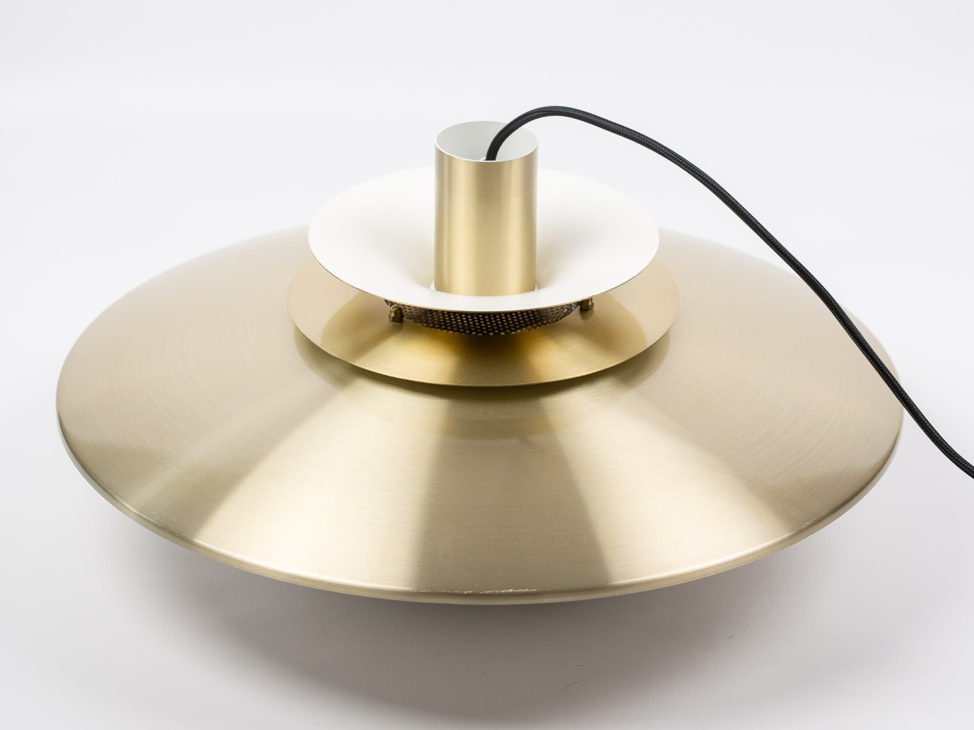 Pendant lamp Verona, gold aluminium, by K. Wiborg, Jeka, Denmark, 1980s. - 401371