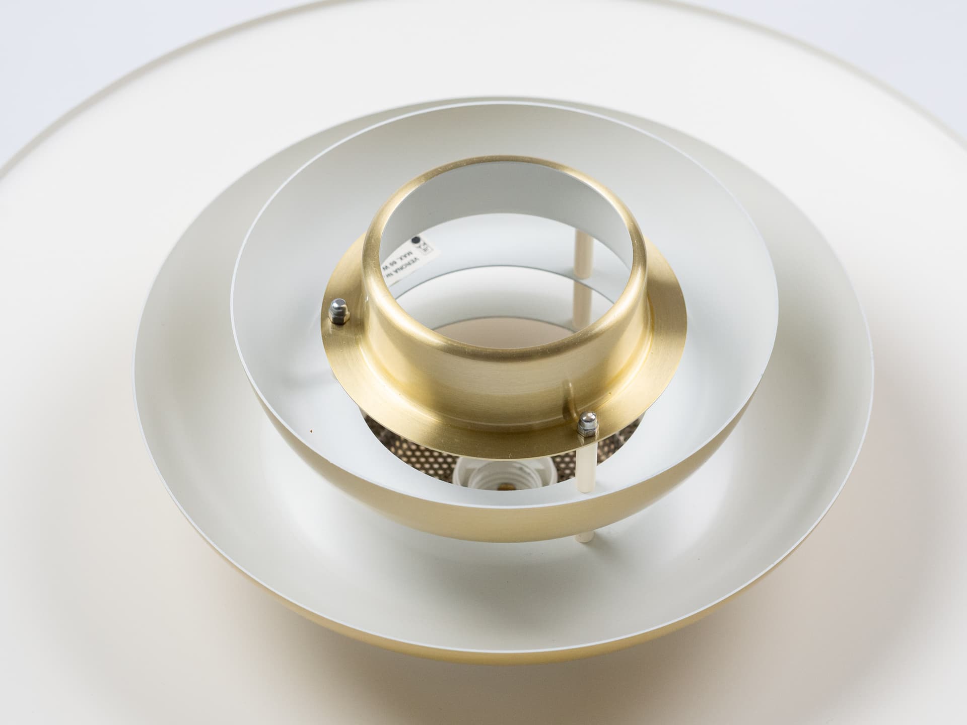 Pendant lamp Verona, gold aluminium, by K. Wiborg, Jeka, Denmark, 1980s. - 401376