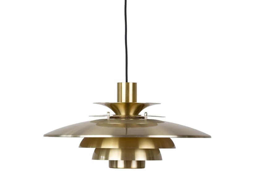 Lampa wisząca Verona, aluminium złoty, proj. K. Wiborg, Jeka, Dania, lata 80.