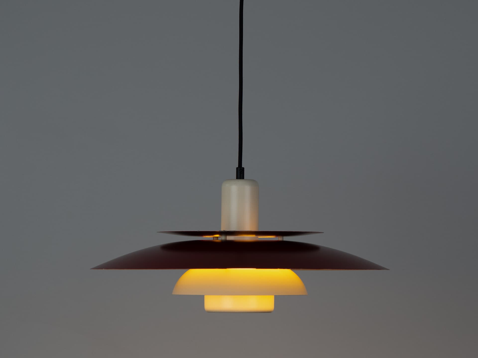 Pendant Lamp, brown, aluminum, by B. Nordsted, Denmark, 1980s. - 401390