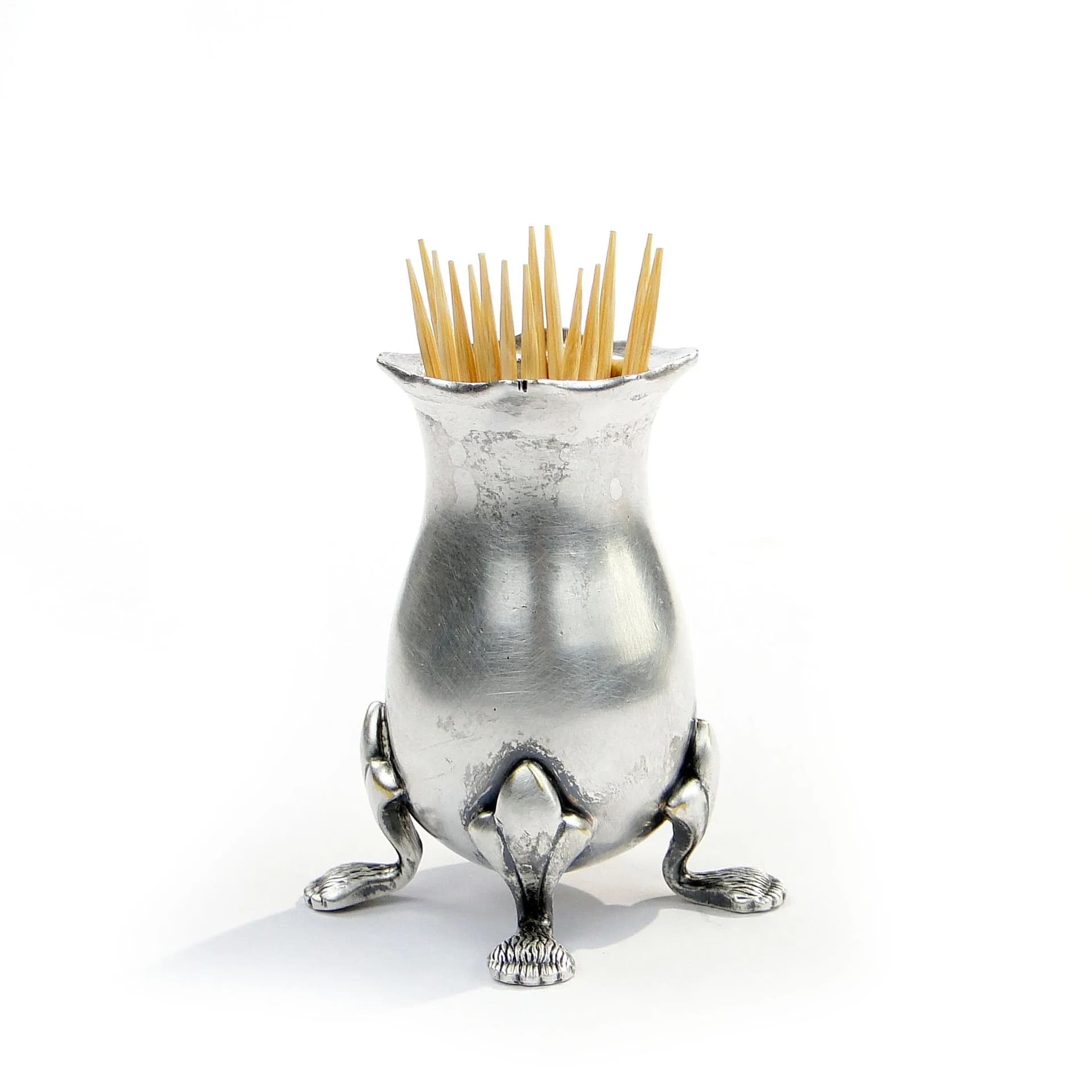 Toothpick holder, silver-plated brass, United Kingdom, 1970s. - 29464
