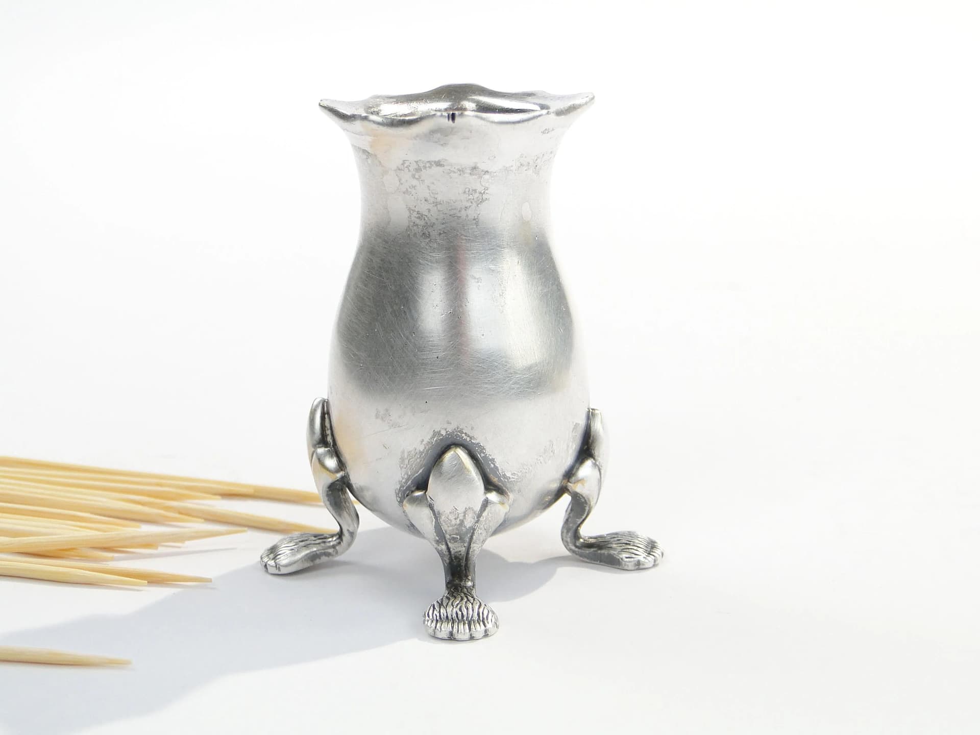 Toothpick holder, silver-plated brass, United Kingdom, 1970s. - 29461