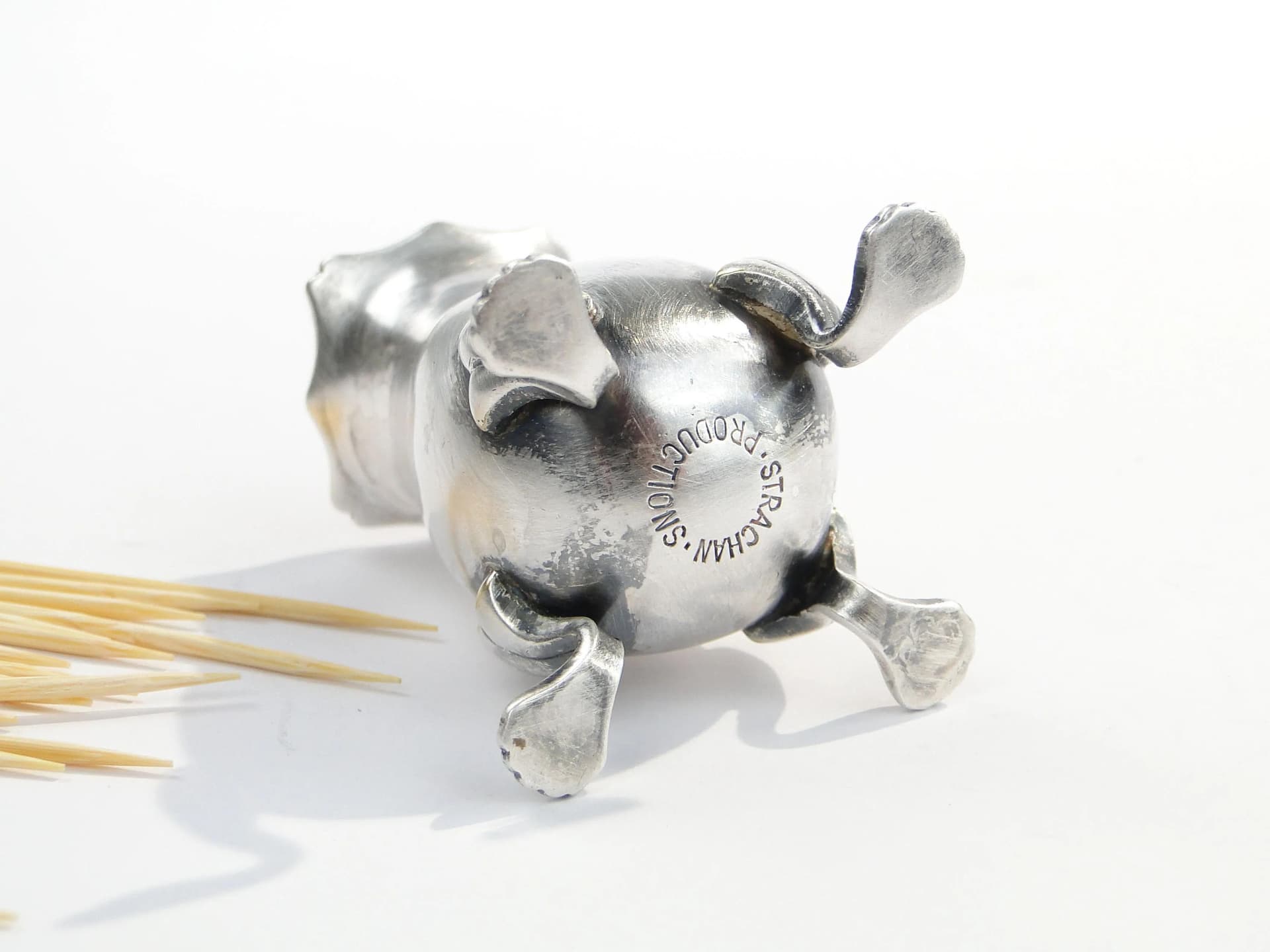 Toothpick holder, silver-plated brass, United Kingdom, 1970s. - 29462