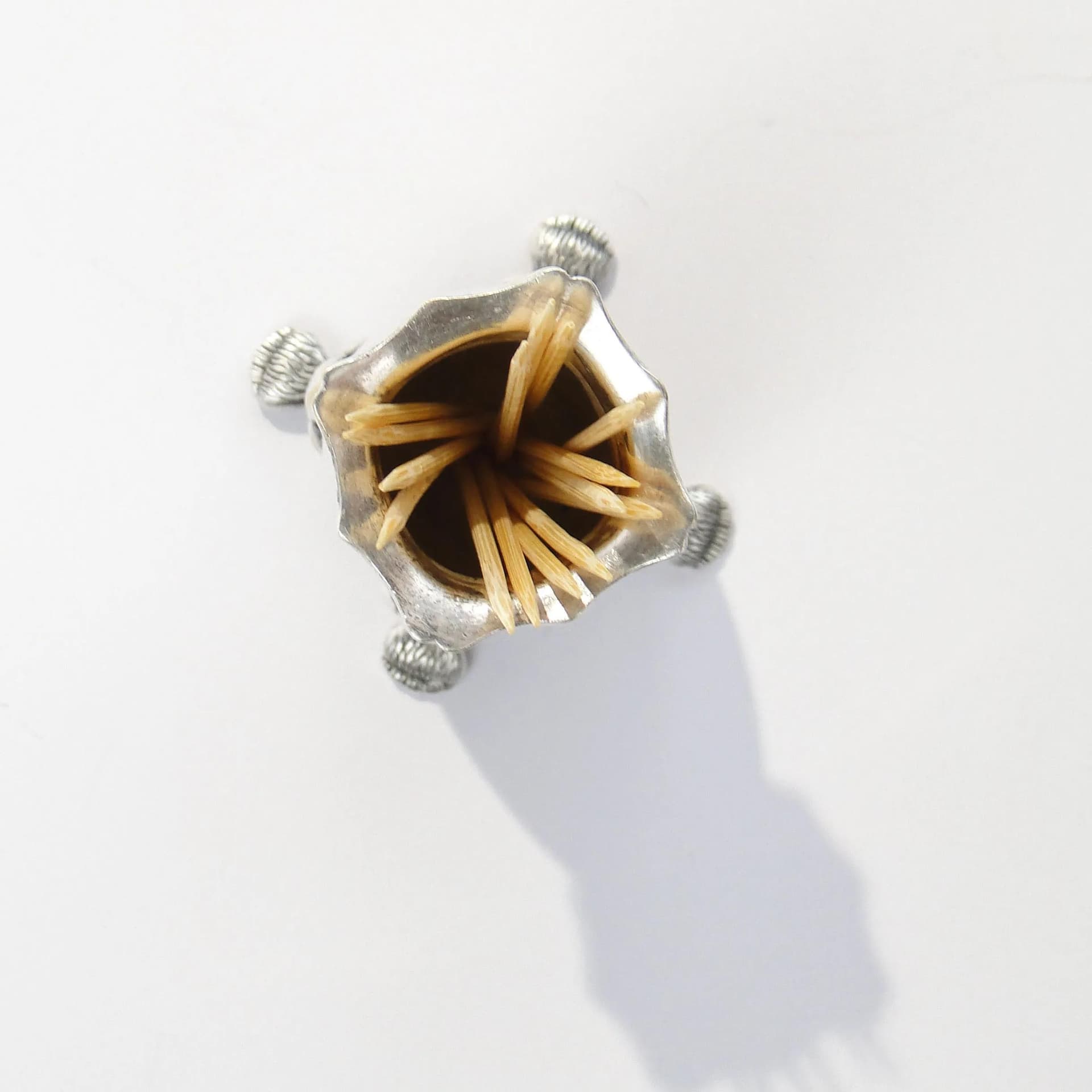 Toothpick holder, silver-plated brass, United Kingdom, 1970s. - 29460