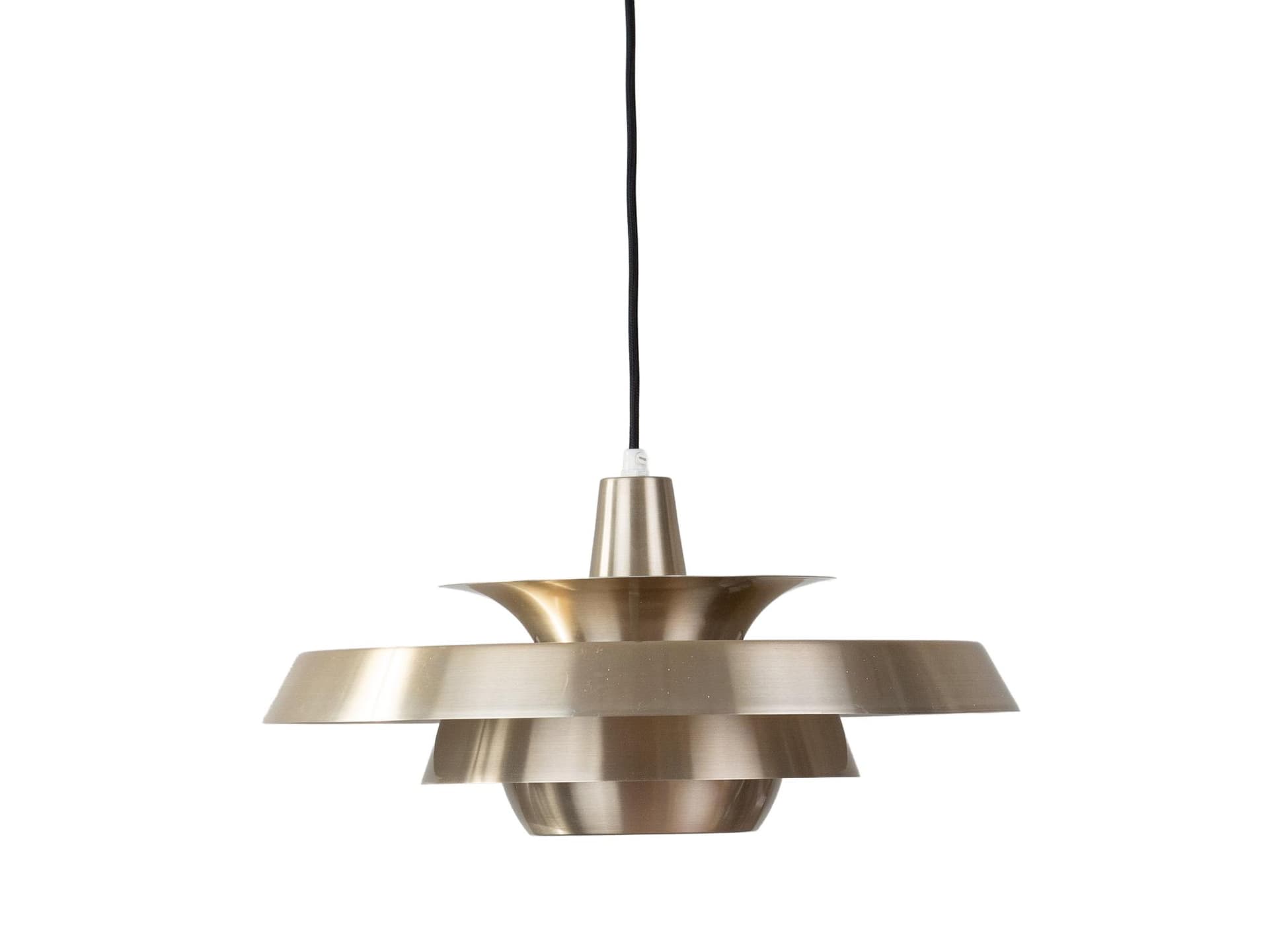Pendant Lamp Superlight, gold aluminium, by D. Mogensen, Denmark, 1980s.