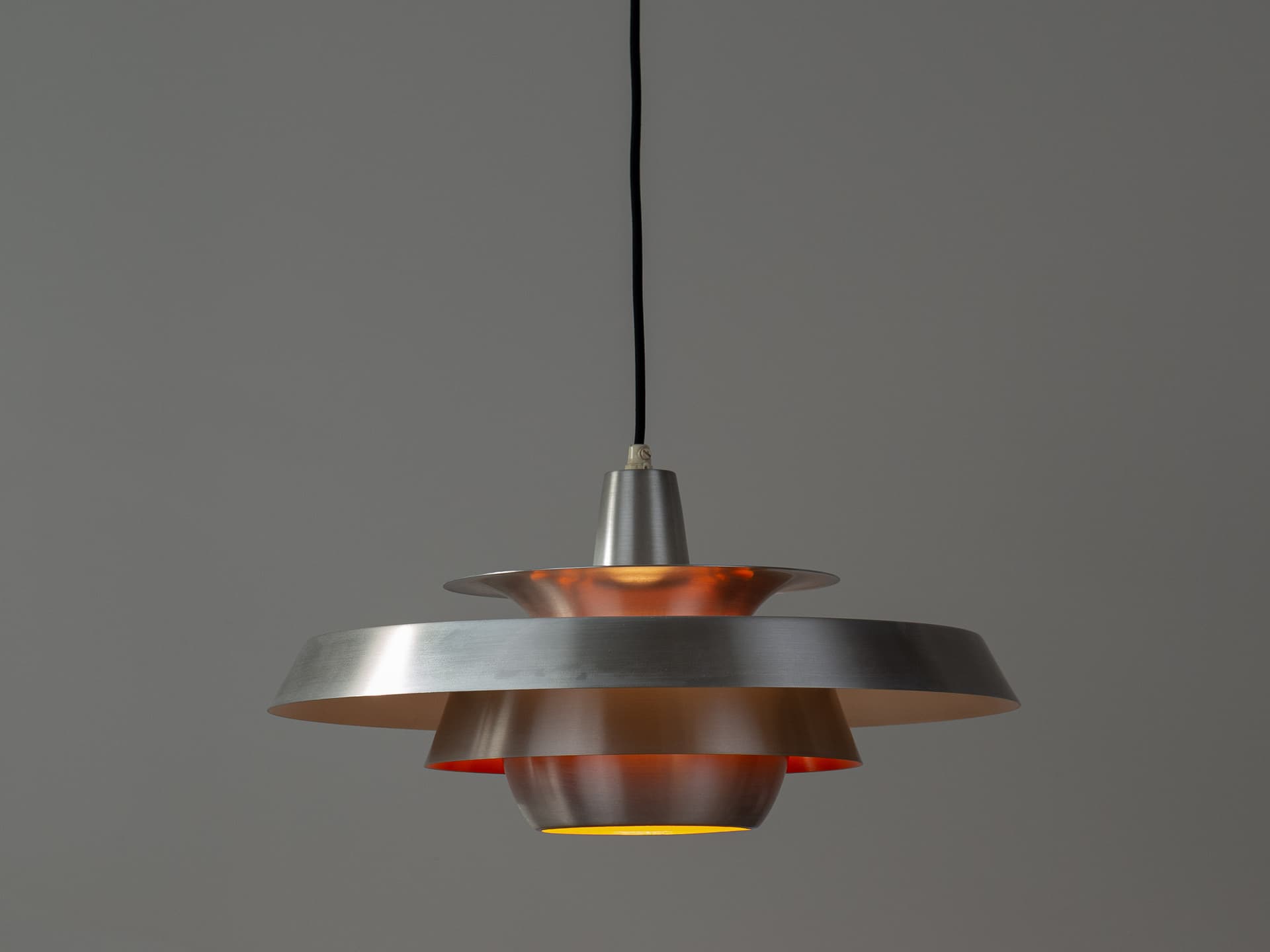 Pendant lamp Superlight, silver gold aluminium, by D. Mogensen, Denmark, 1980s. - 401496