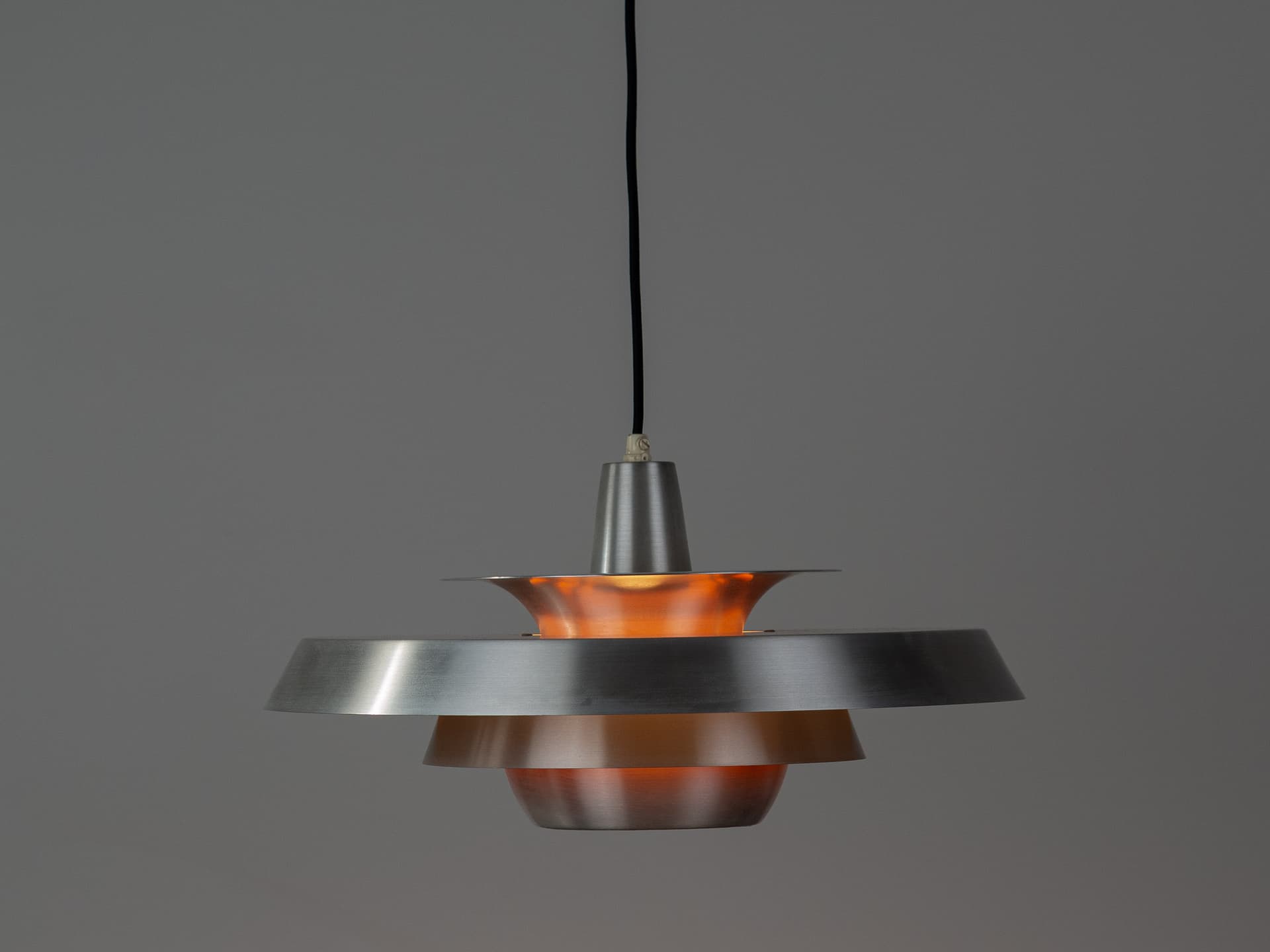 Pendant lamp Superlight, silver gold aluminium, by D. Mogensen, Denmark, 1980s. - 401498