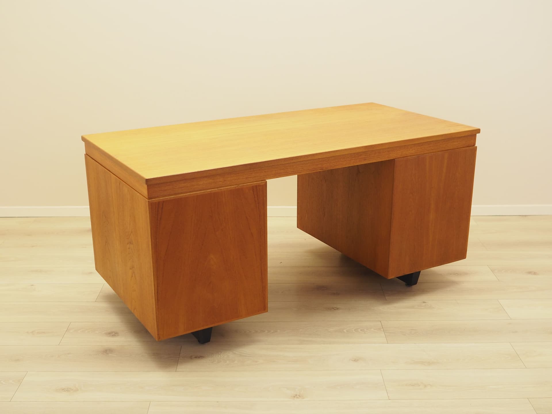 Biurko, teak brązowy, drewno czarne, Dania, lata 70. - 401586