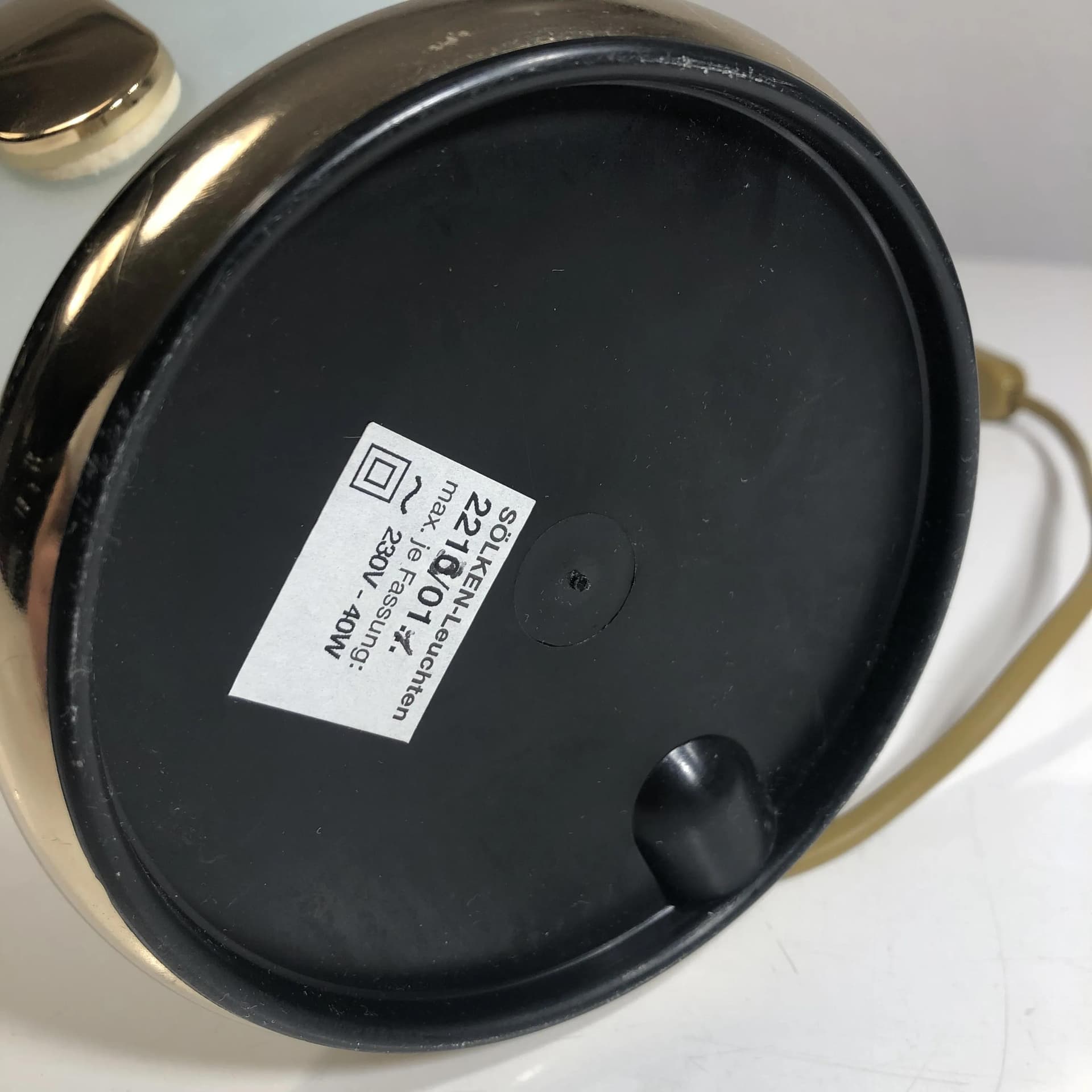 Lampka nocna, złocona stal, szkło, Sölken Leuchten, Niemcy, lata 70. - 29416