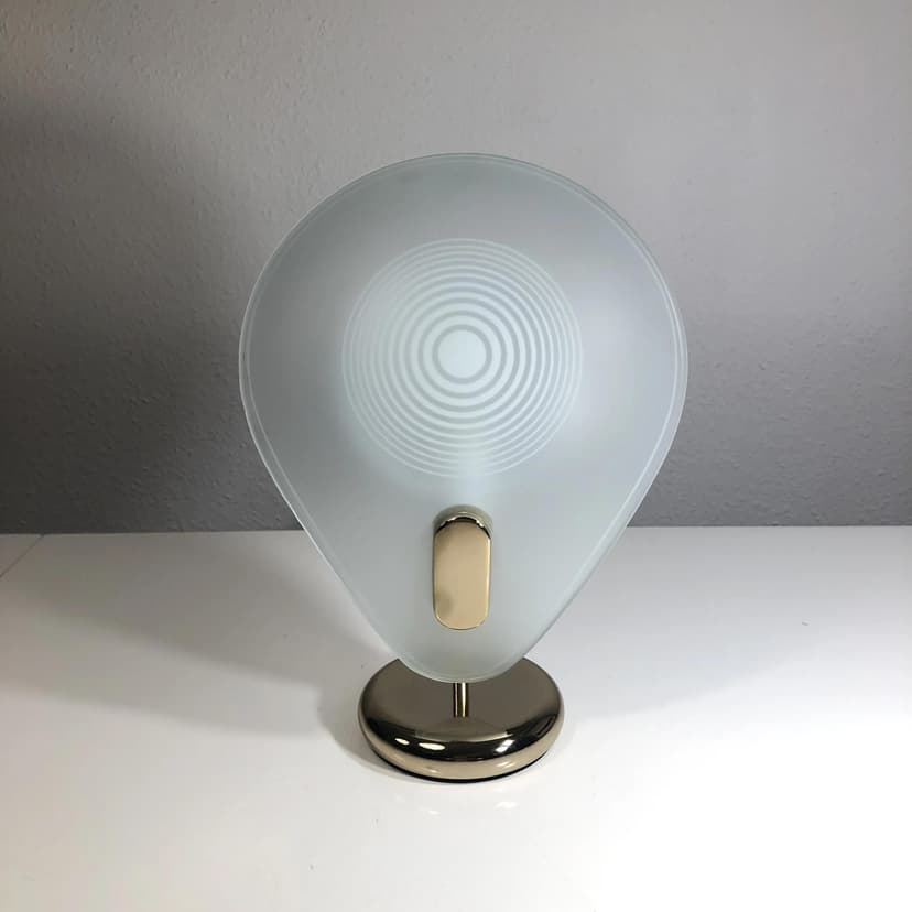 Lampka nocna, złocona stal, szkło, Sölken Leuchten, Niemcy, lata 70.