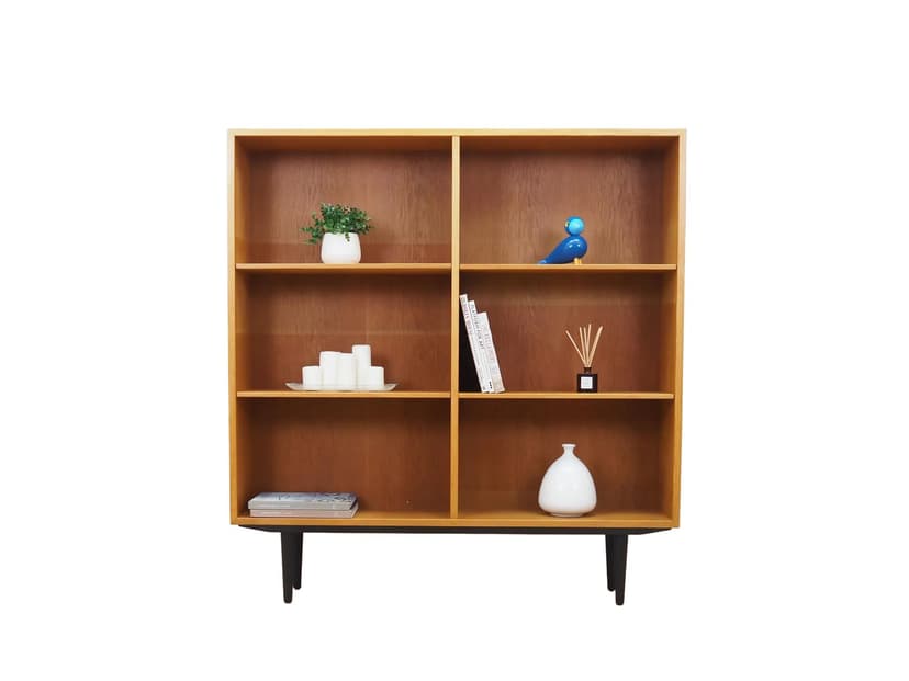 Regał, jesion brązowy, nogi drewno czarne, proj. B. Mogensen, Szwecja, lata 60.