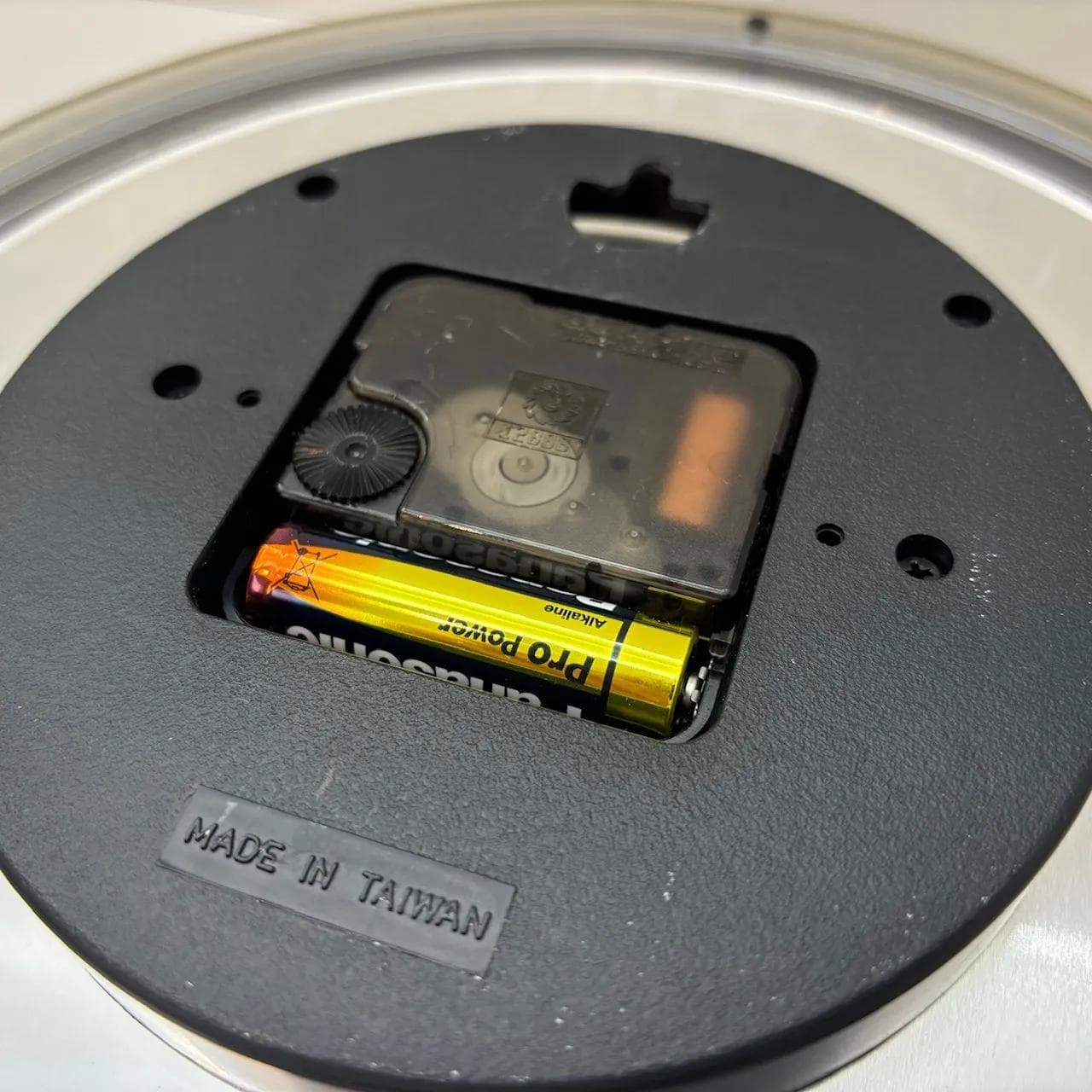 Zegar ścienny, czarny, plastik szkło, Tajwan, lata 90. - 29407