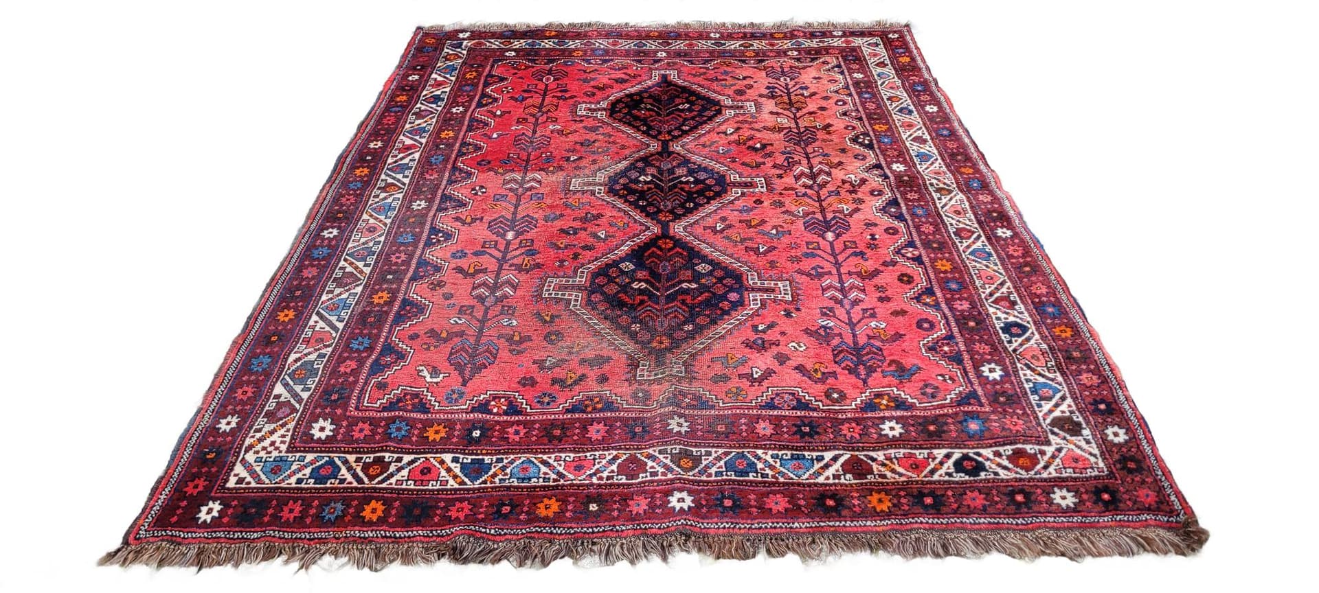 Rug Yalameh 220x305 cm, red blue, wool, Iran, 1990s.