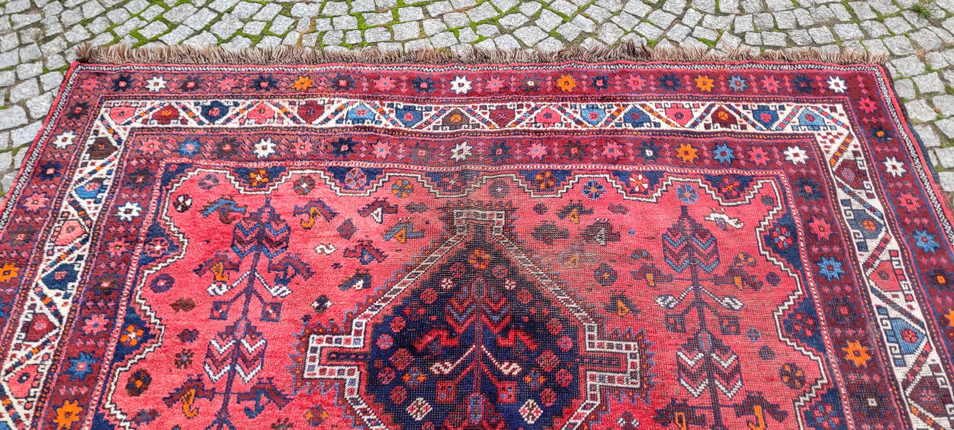 Rug Yalameh 220x305 cm, red blue, wool, Iran, 1990s. - 401822