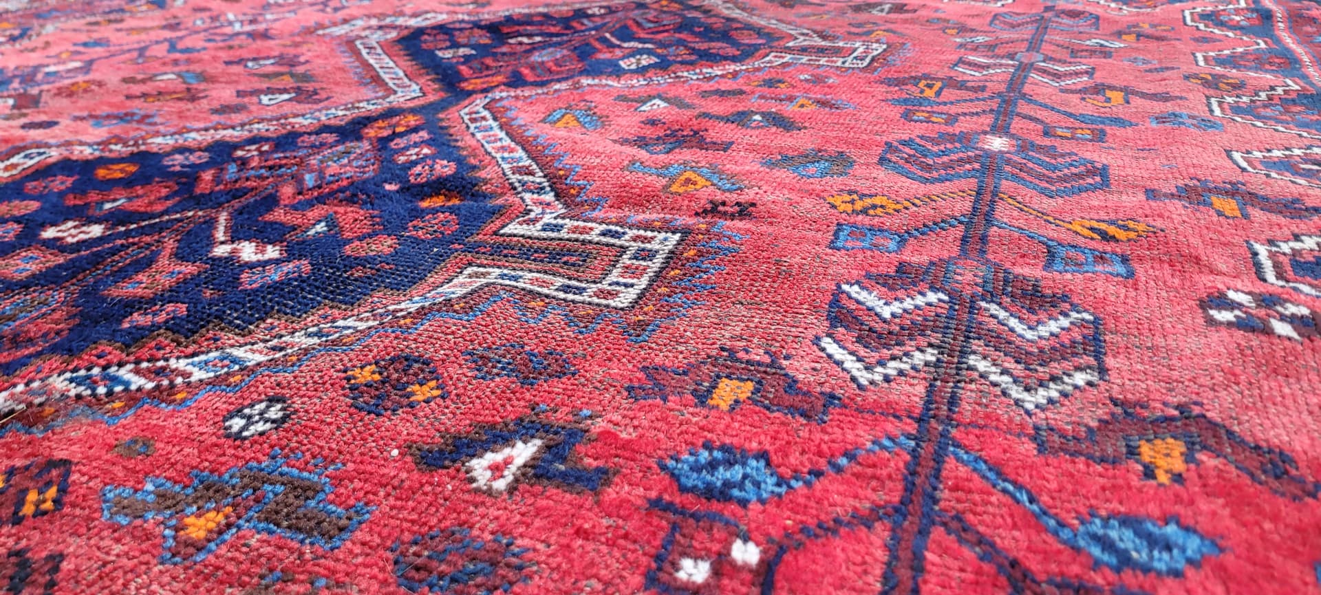 Rug Yalameh 220x305 cm, red blue, wool, Iran, 1990s. - 401823