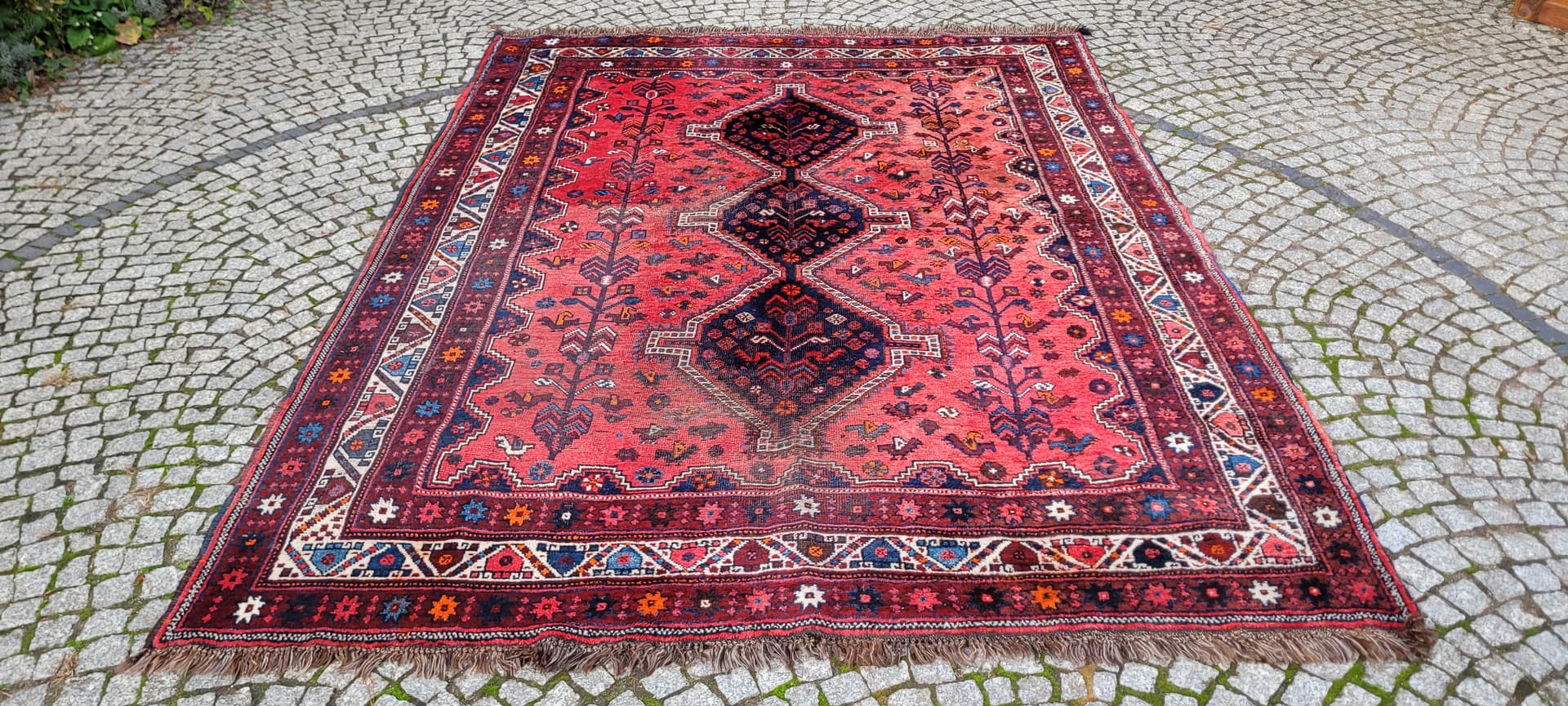 Rug Yalameh 220x305 cm, red blue, wool, Iran, 1990s. - 401821