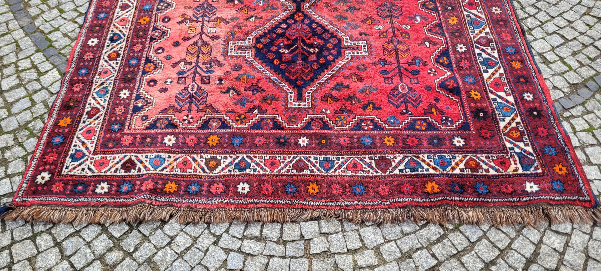 Rug Yalameh 220x305 cm, red blue, wool, Iran, 1990s. - 401825