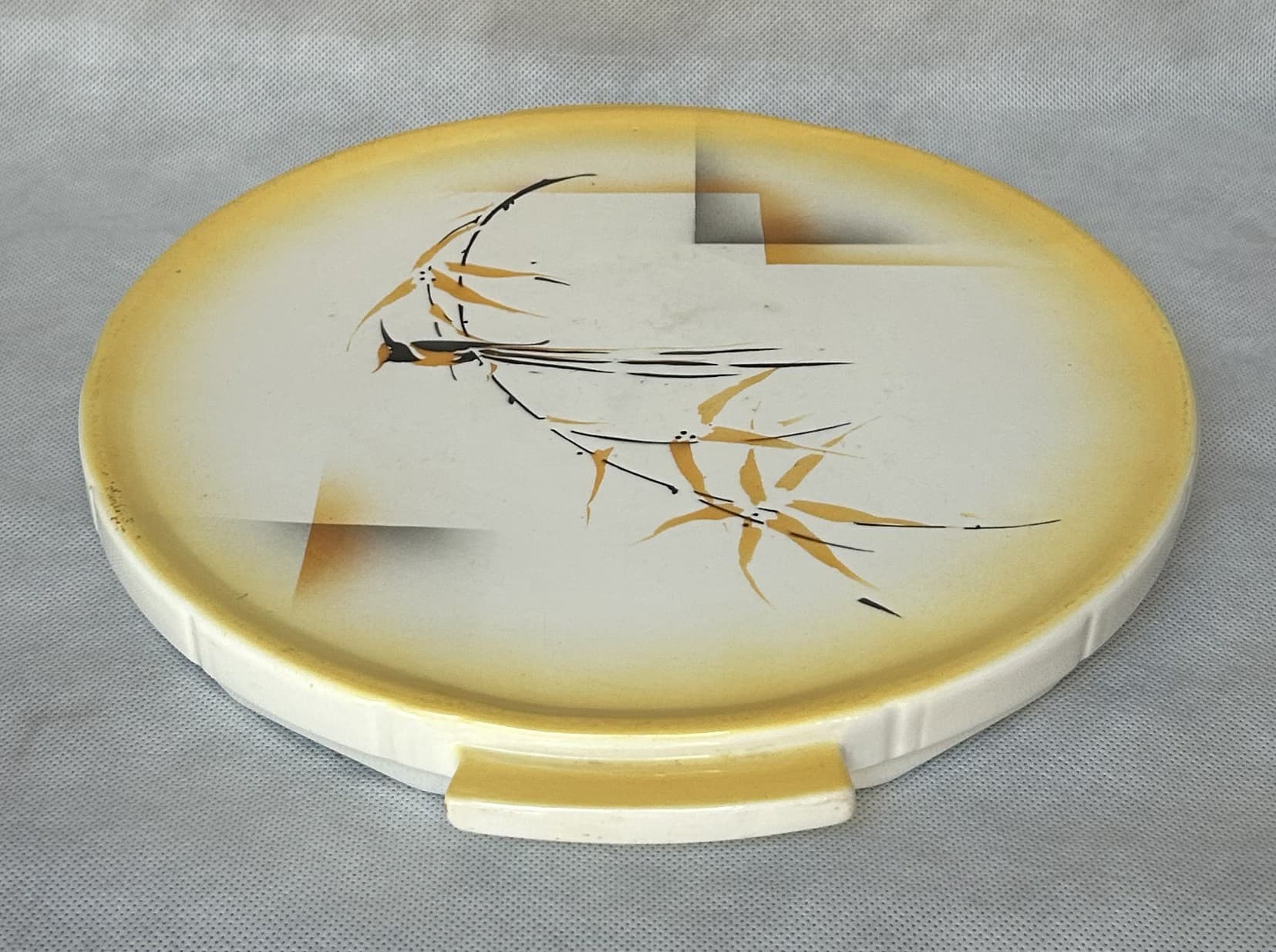 Serving Plate Dresden 7688, yellow white brown grey black, ceramic, Villeroy & Boch, Germany, 19th c. - 401853