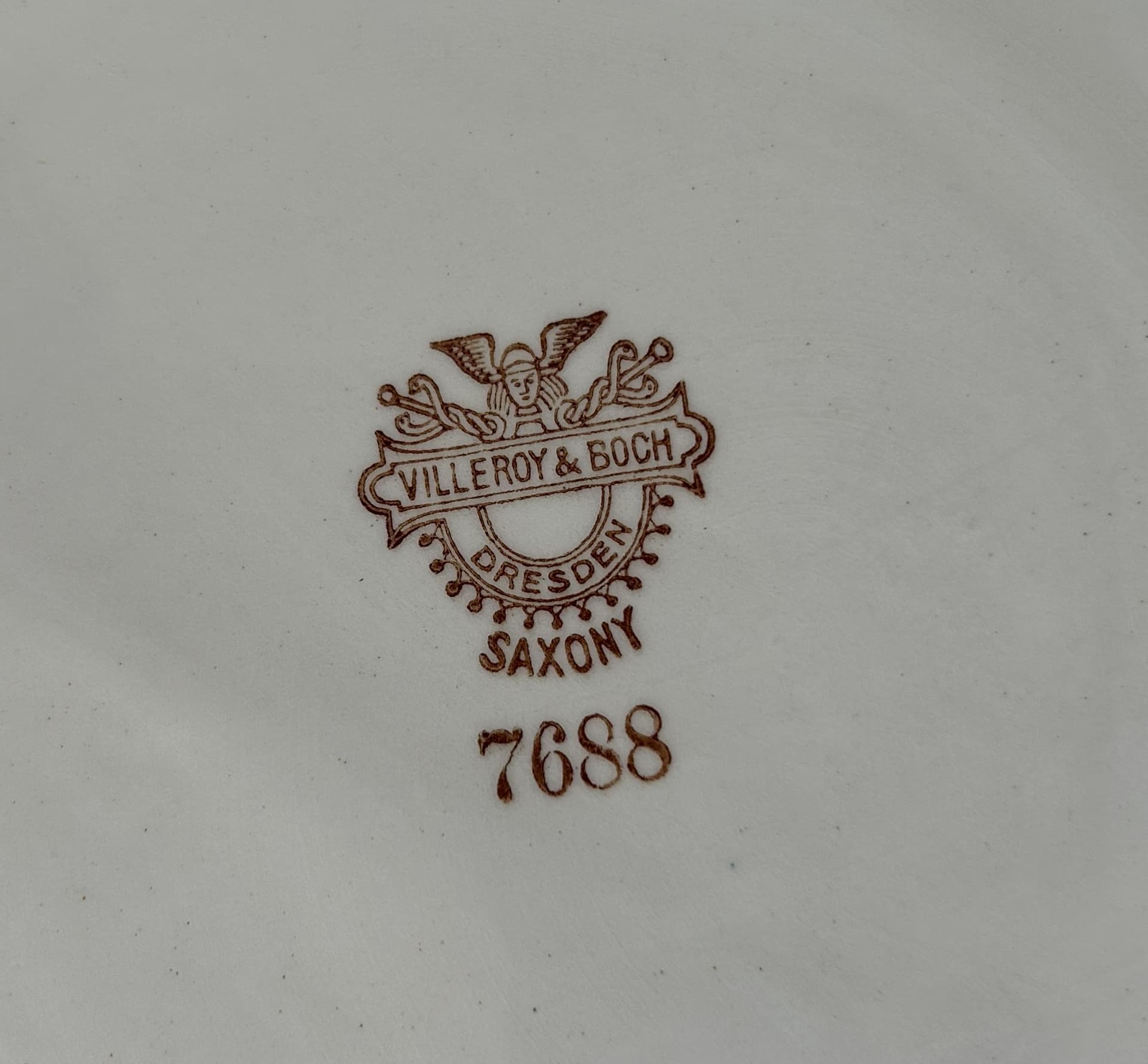 Serving Plate Dresden 7688, yellow white brown grey black, ceramic, Villeroy & Boch, Germany, 19th c. - 401855