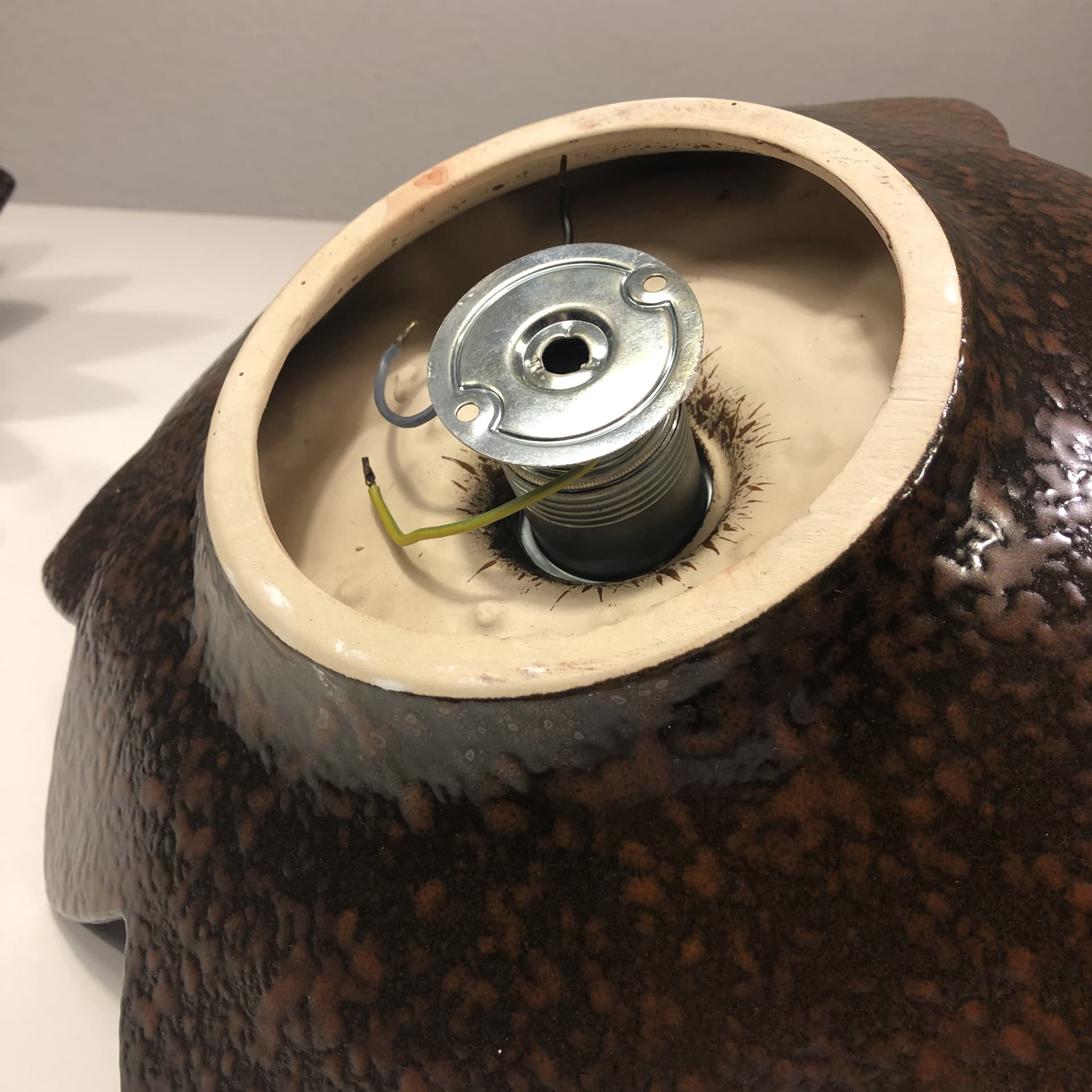 Ciemnobrązowe ceramiczne kinkiety ścienne PAN, Niemcy, lata 70. - 81946