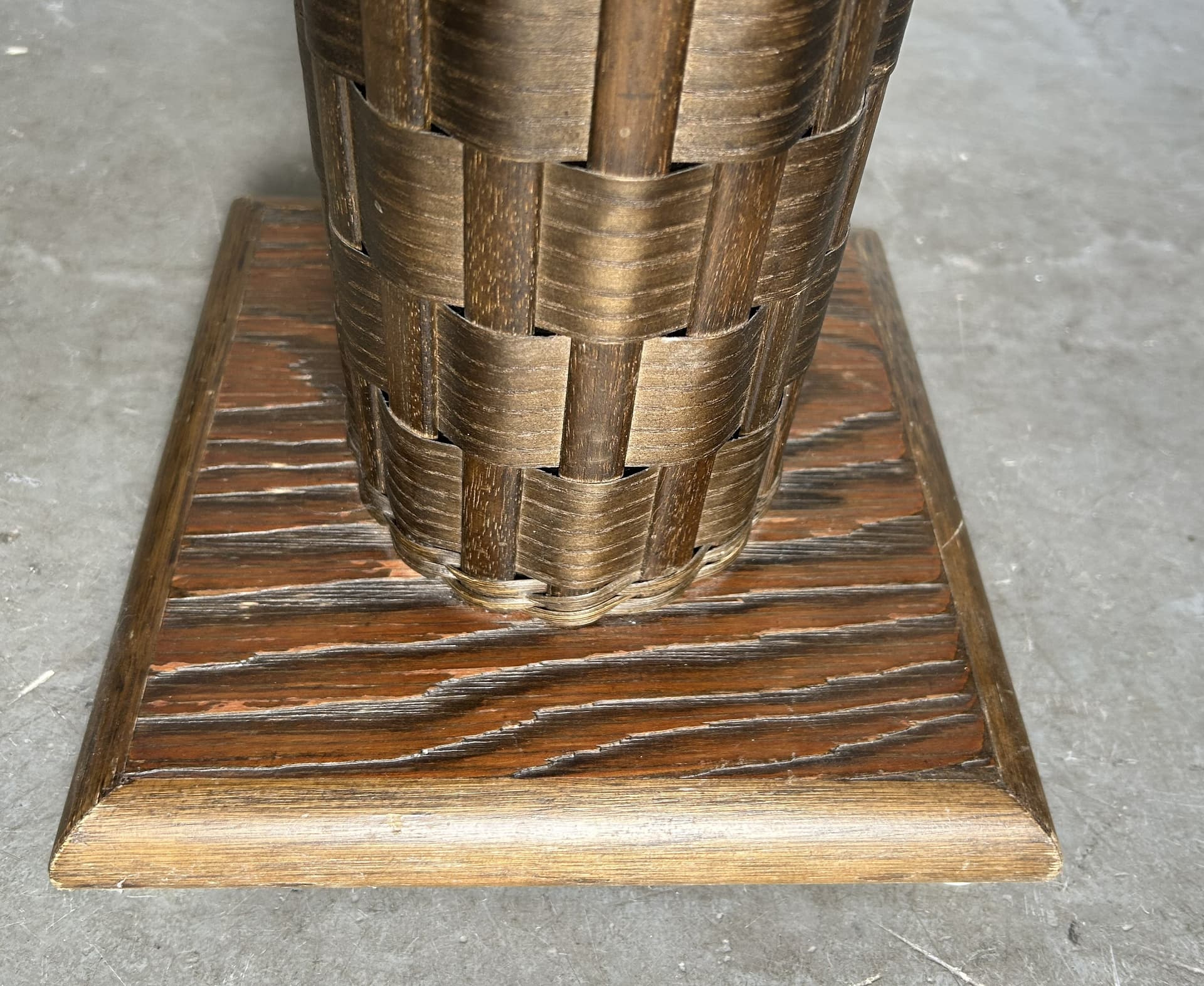 Column pedestal, brown wood, 1970s - 401873