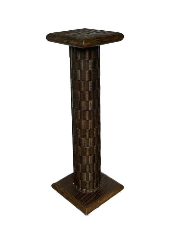 Column pedestal, brown wood, 1970s - DIMENSION